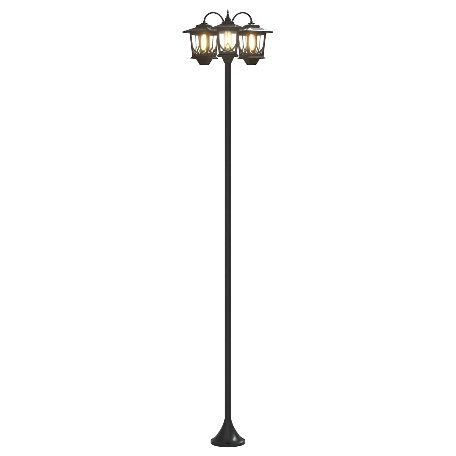 Lampa sa tri glave Crna 16 x 16 x 187 cm Aluminij i ABS