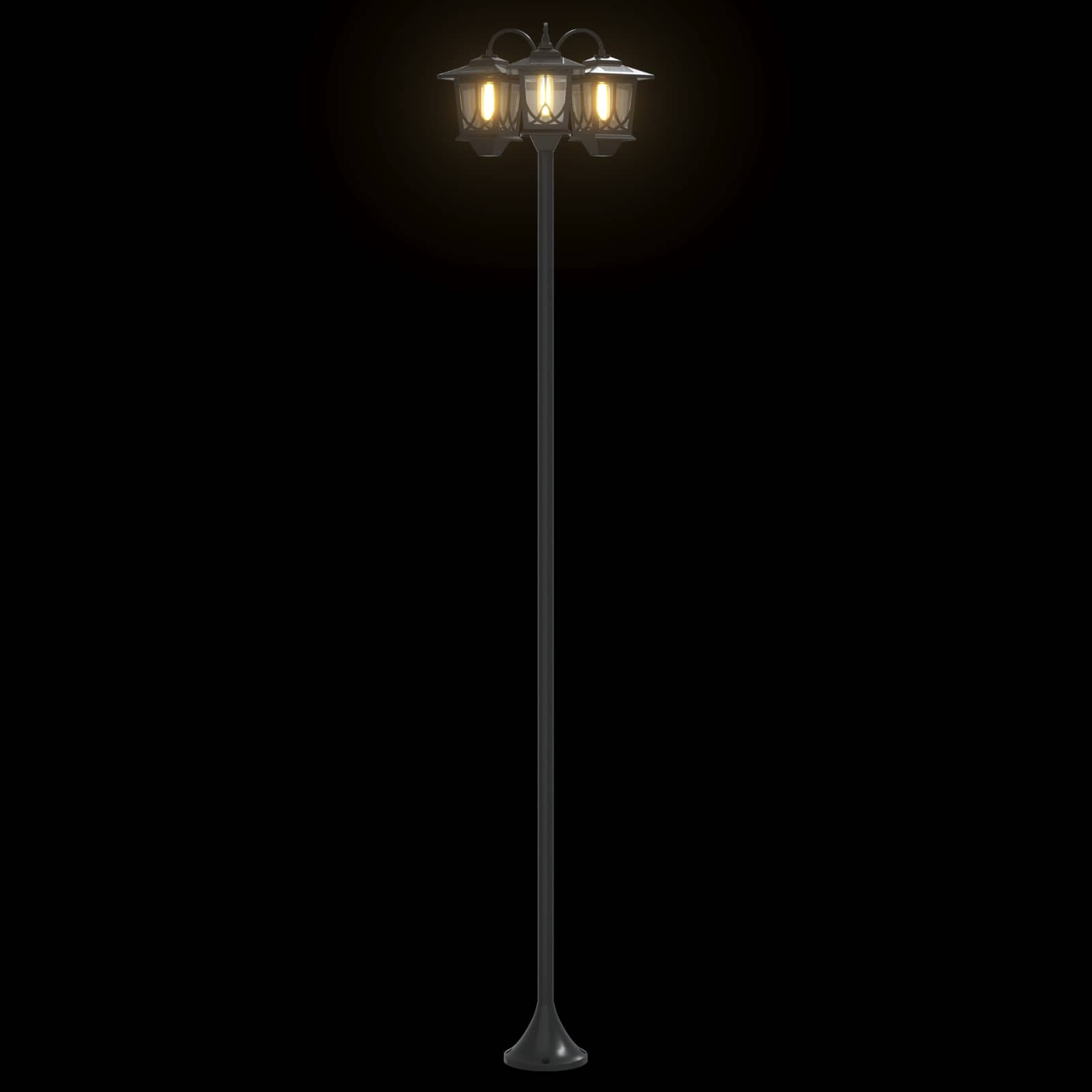 Lampa sa tri glave Crna 16 x 16 x 187 cm Aluminij i ABS