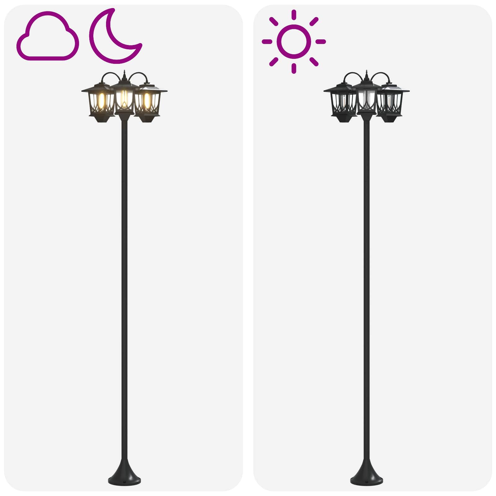 Lampa sa tri glave Crna 16 x 16 x 187 cm Aluminij i ABS