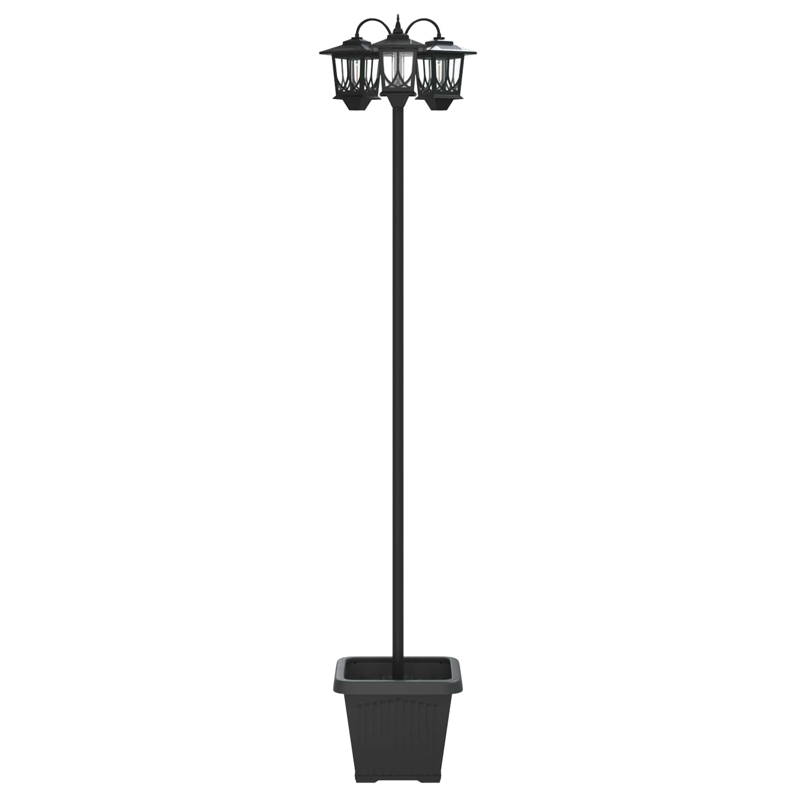Lampa sa tri glave Crna 32 x 32 x 188 cm Aluminij i ABS