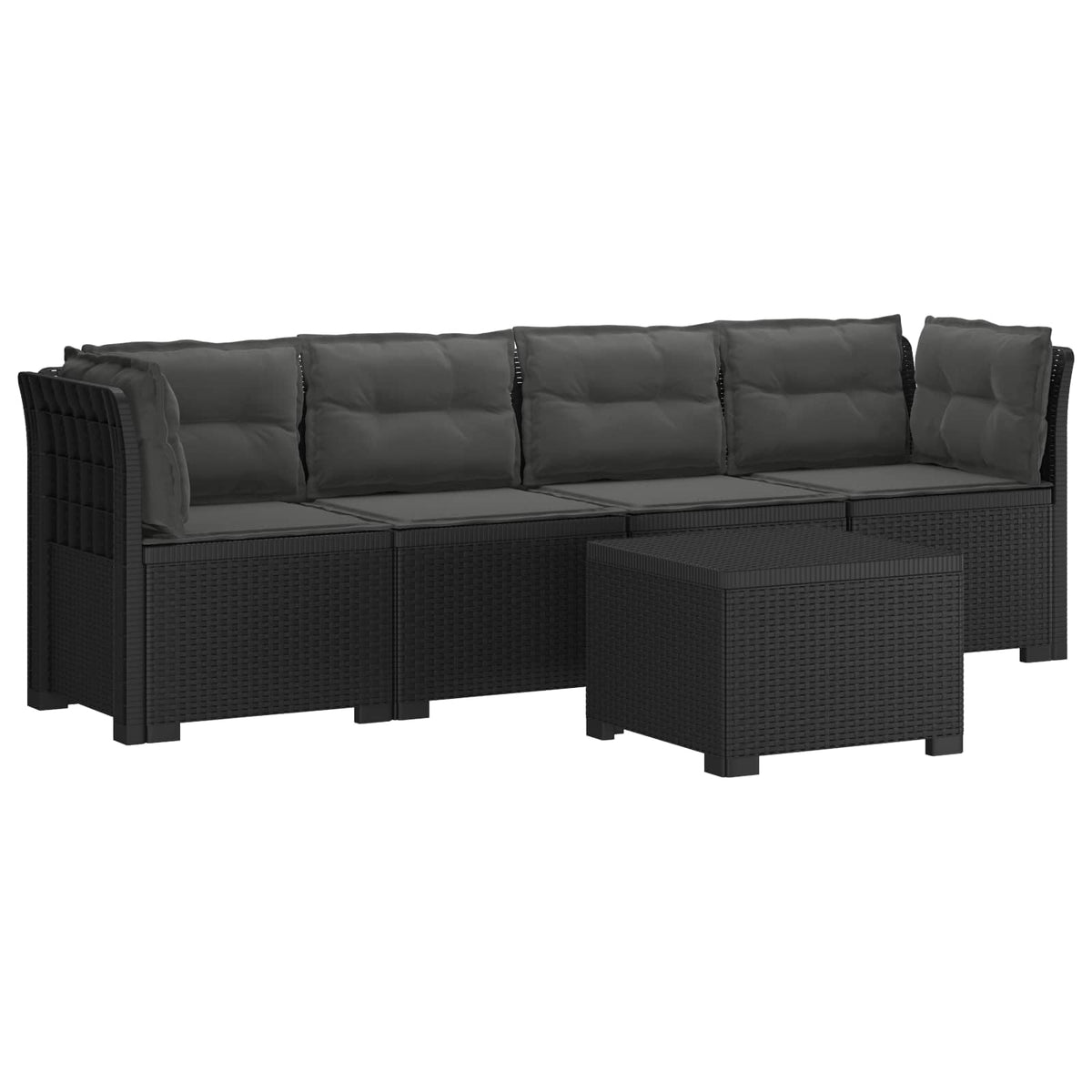 4-sjedala Vrtni kauč s jastučićima Tkanina od ratana PP