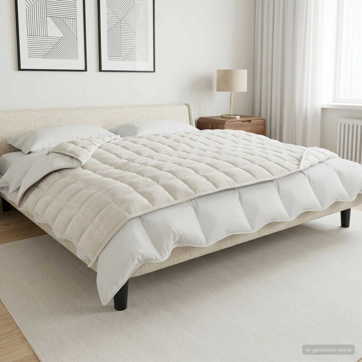 Težak pokrivač Bijela 135 x 200 cm 10 kg 100% Pamuk 205T