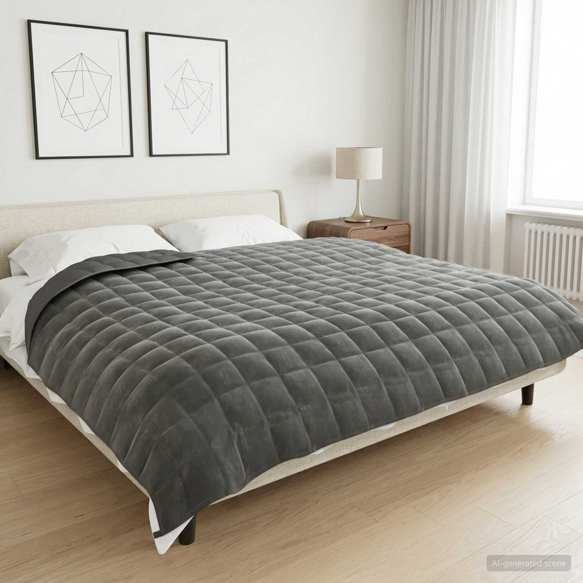 Težak pokrivač Antracit 200 x 230 cm 13 kg 100% Pamuk 205T