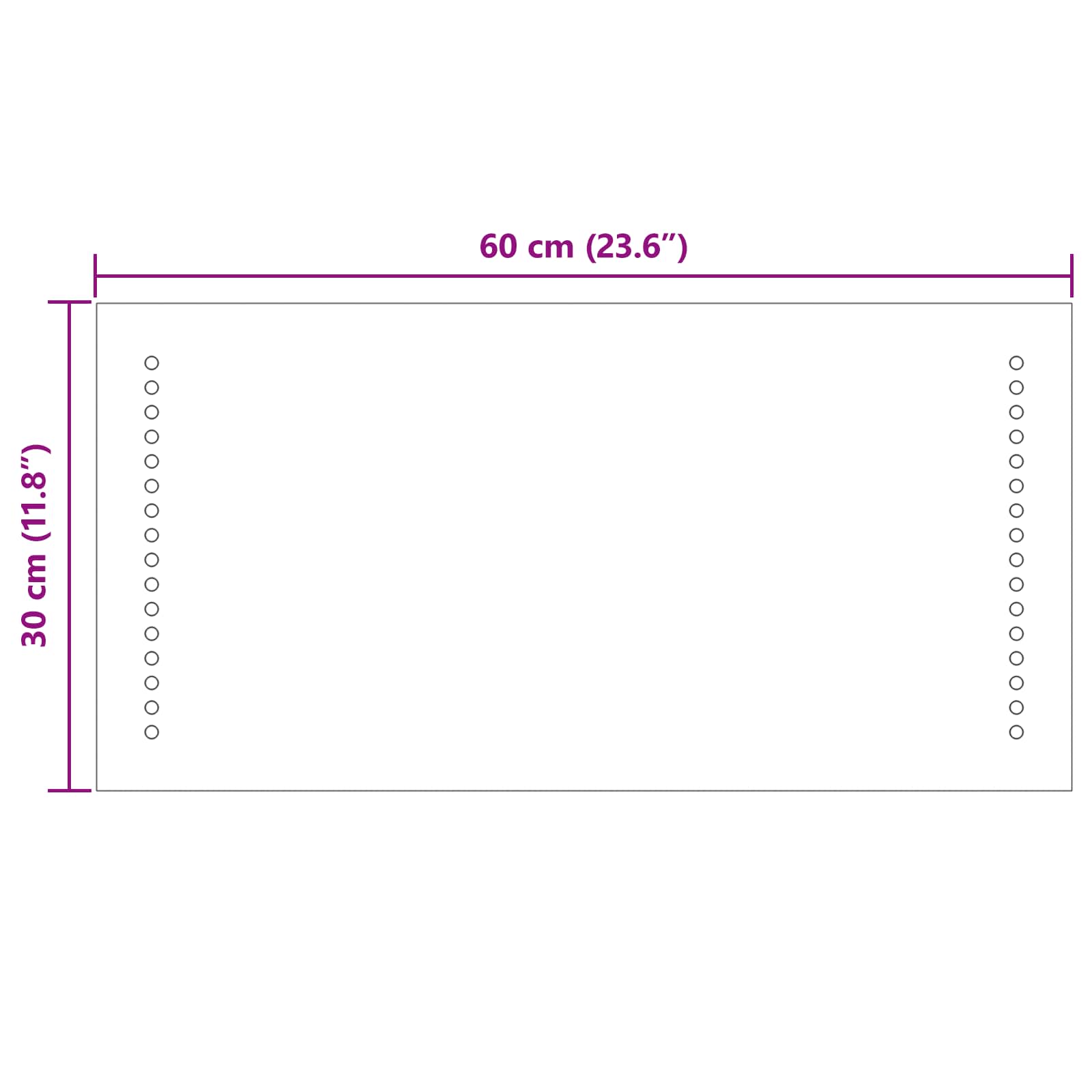 LED kupaonsko ogledalo *Transparent*an 60 x 30 cm Pravokutni