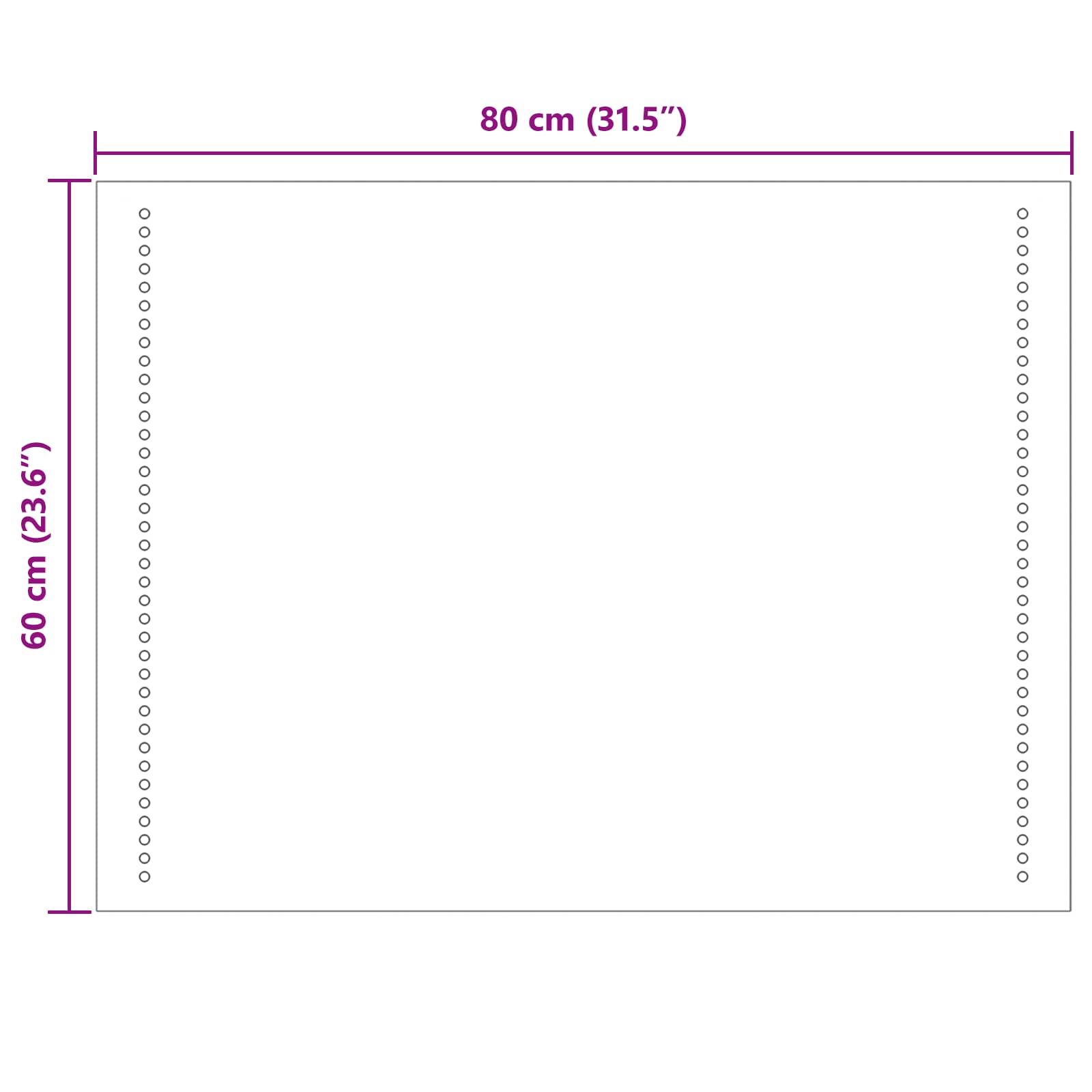 LED kupaonsko ogledalo *Transparent*an 80 x 60 cm Pravokutni