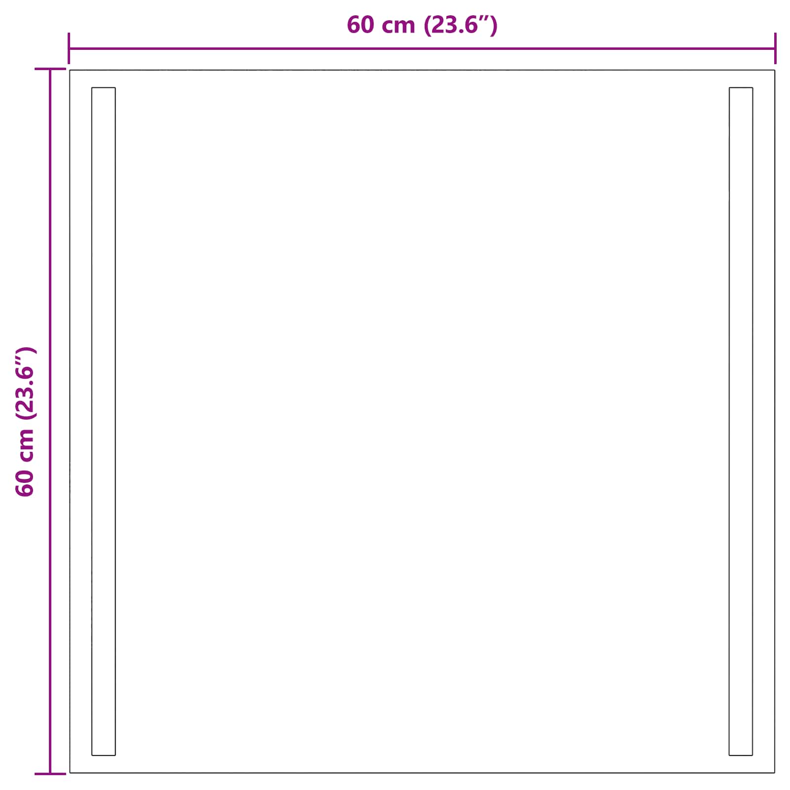 LED kupaonsko ogledalo s ogledalom *Transparent*an 60 x 60 cm