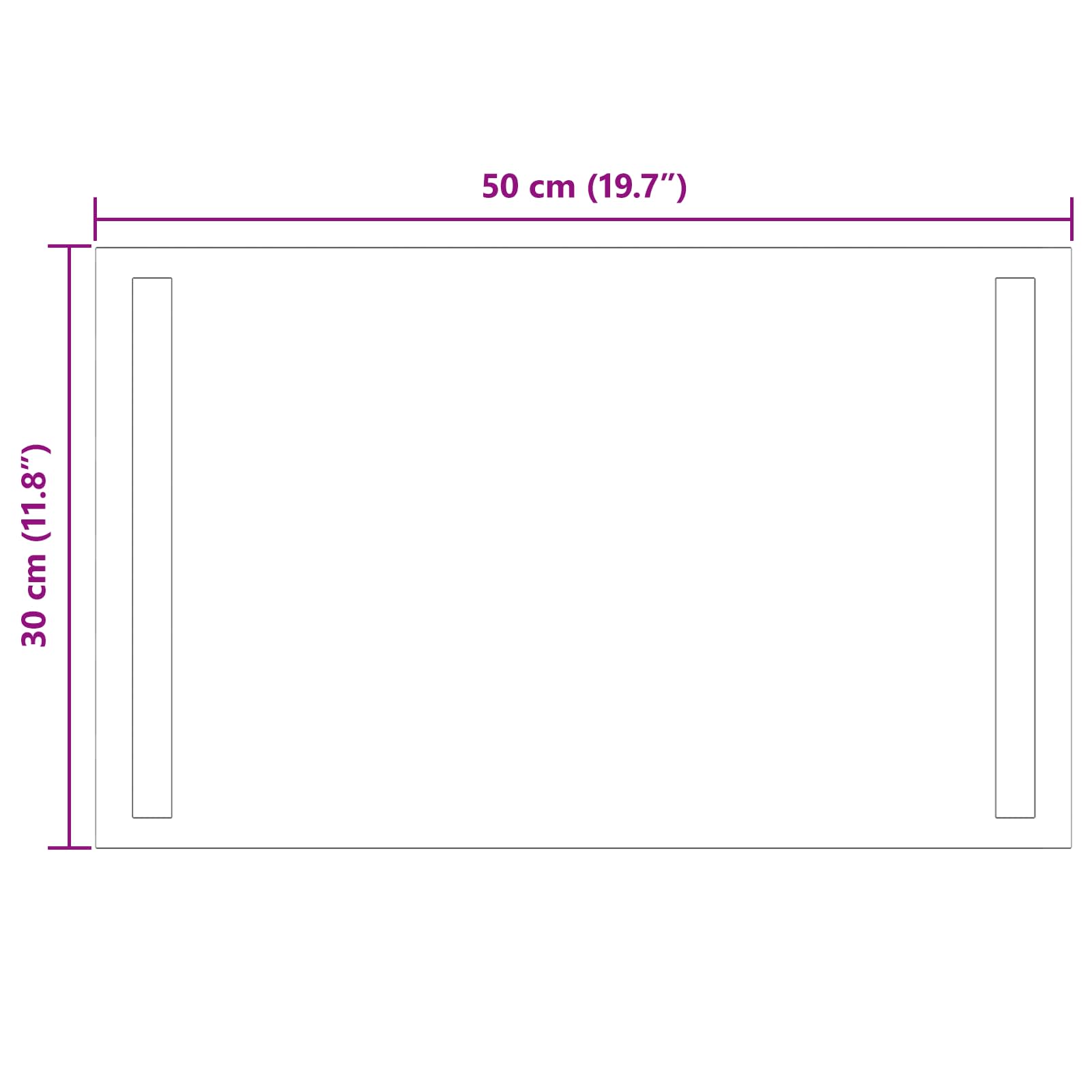 LED kupaonsko ogledalo s ogledalom *Transparent*an 50 x 30 cm
