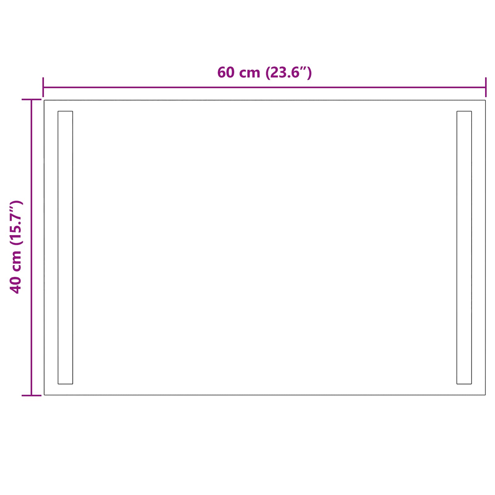 LED kupaonsko ogledalo s ogledalom *Transparent*an 60 x 40 cm