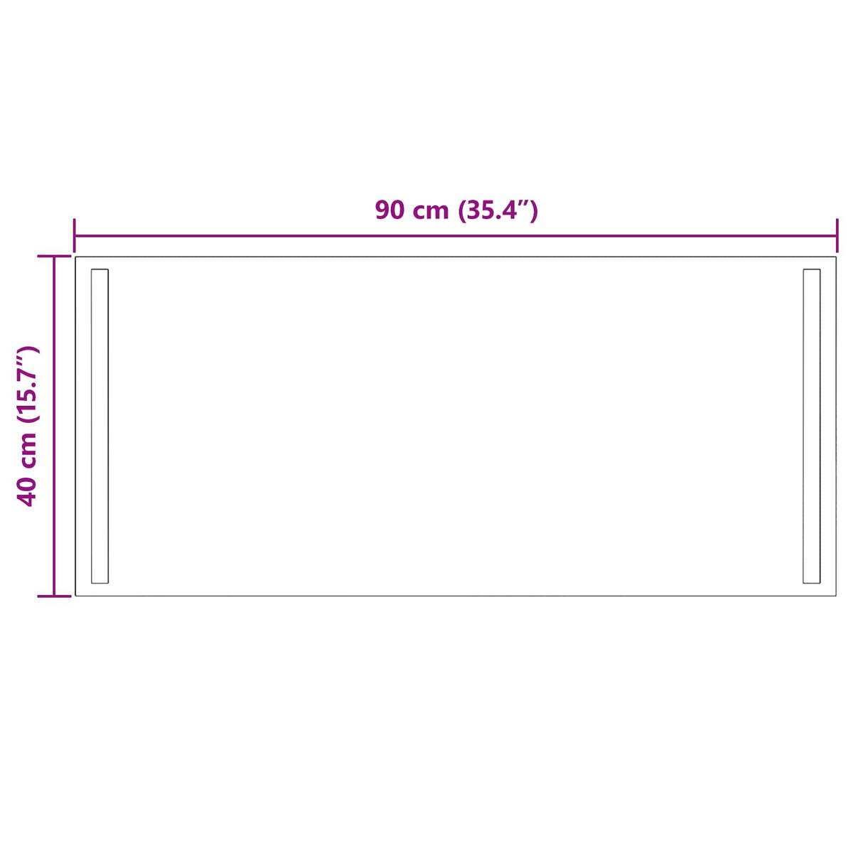 LED kupaonsko ogledalo s ogledalom *Transparent*an 90 x 40 cm