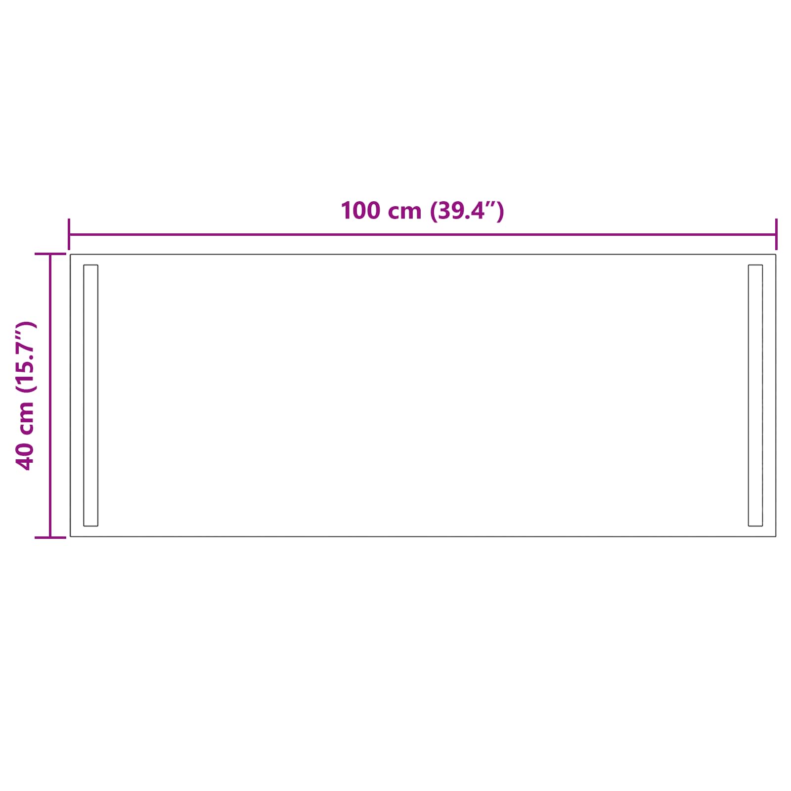 LED kupaonsko ogledalo s ogledalom *Transparent*an 100 x 40 cm