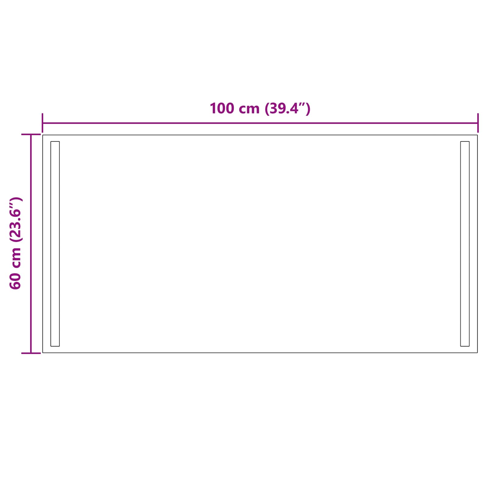 LED kupaonsko ogledalo s ogledalom *Transparent*an 100 x 60 cm