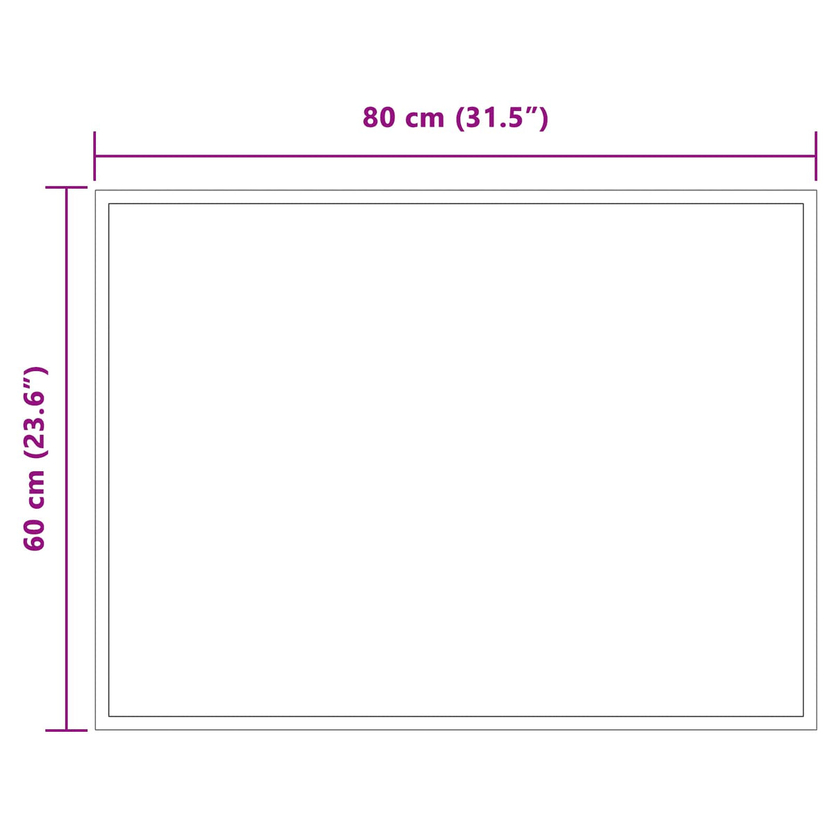 LED kupaonsko ogledalo s ogledalom *Transparent*an 80 x 60 cm