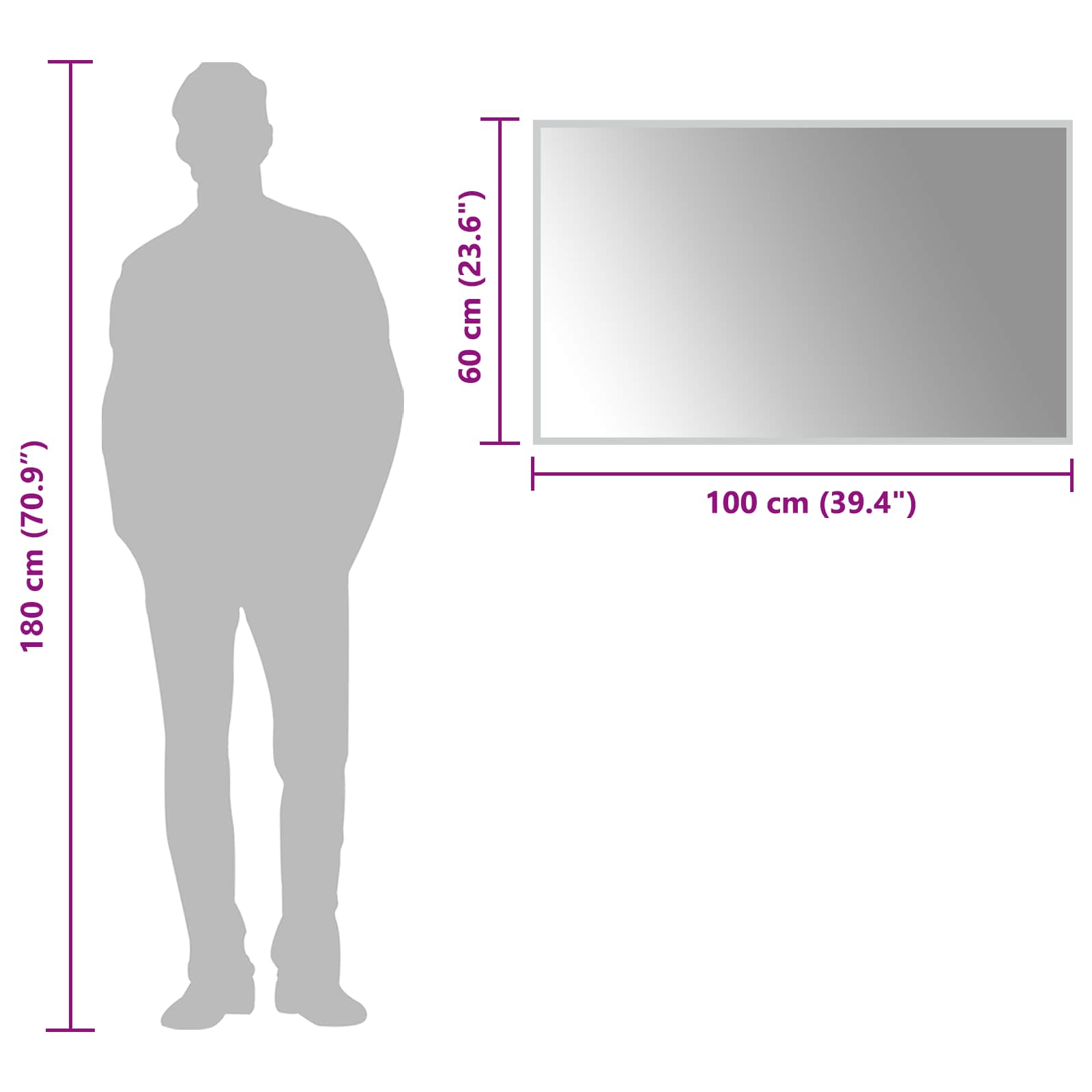 LED kupaonsko ogledalo s ogledalom *Transparent*an 100 x 60 cm