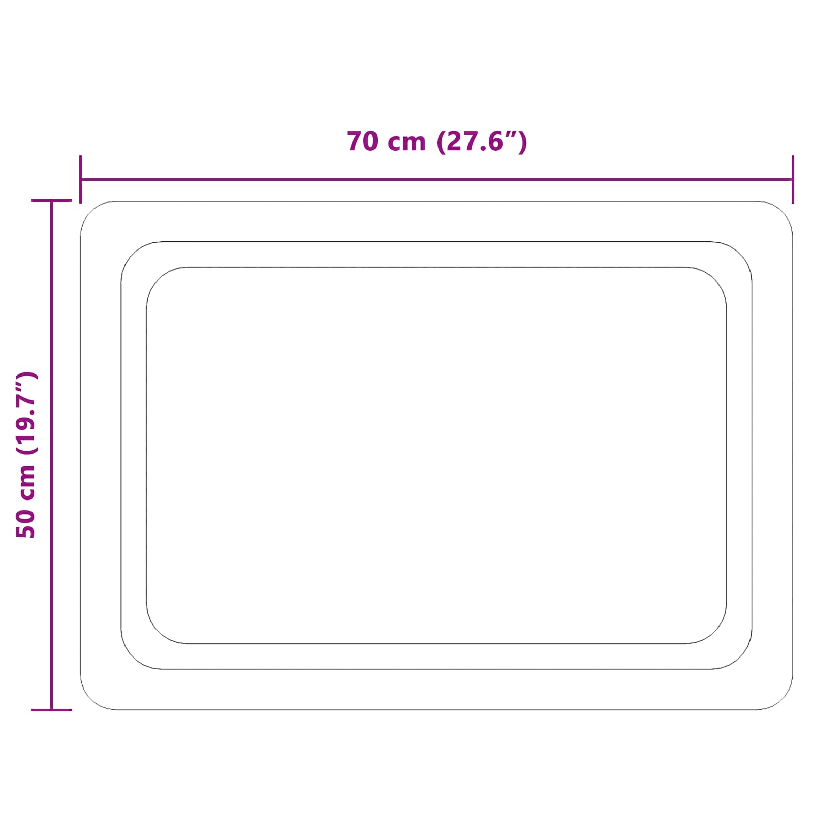 LED kupaonsko ogledalo s ogledalom *Transparent*an 70 x 50 cm