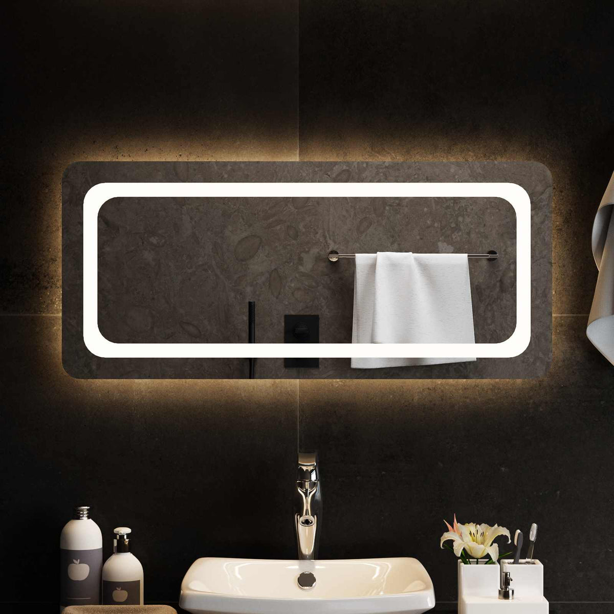 LED kupaonsko ogledalo s ogledalom *Transparent*an 90 x 40 cm