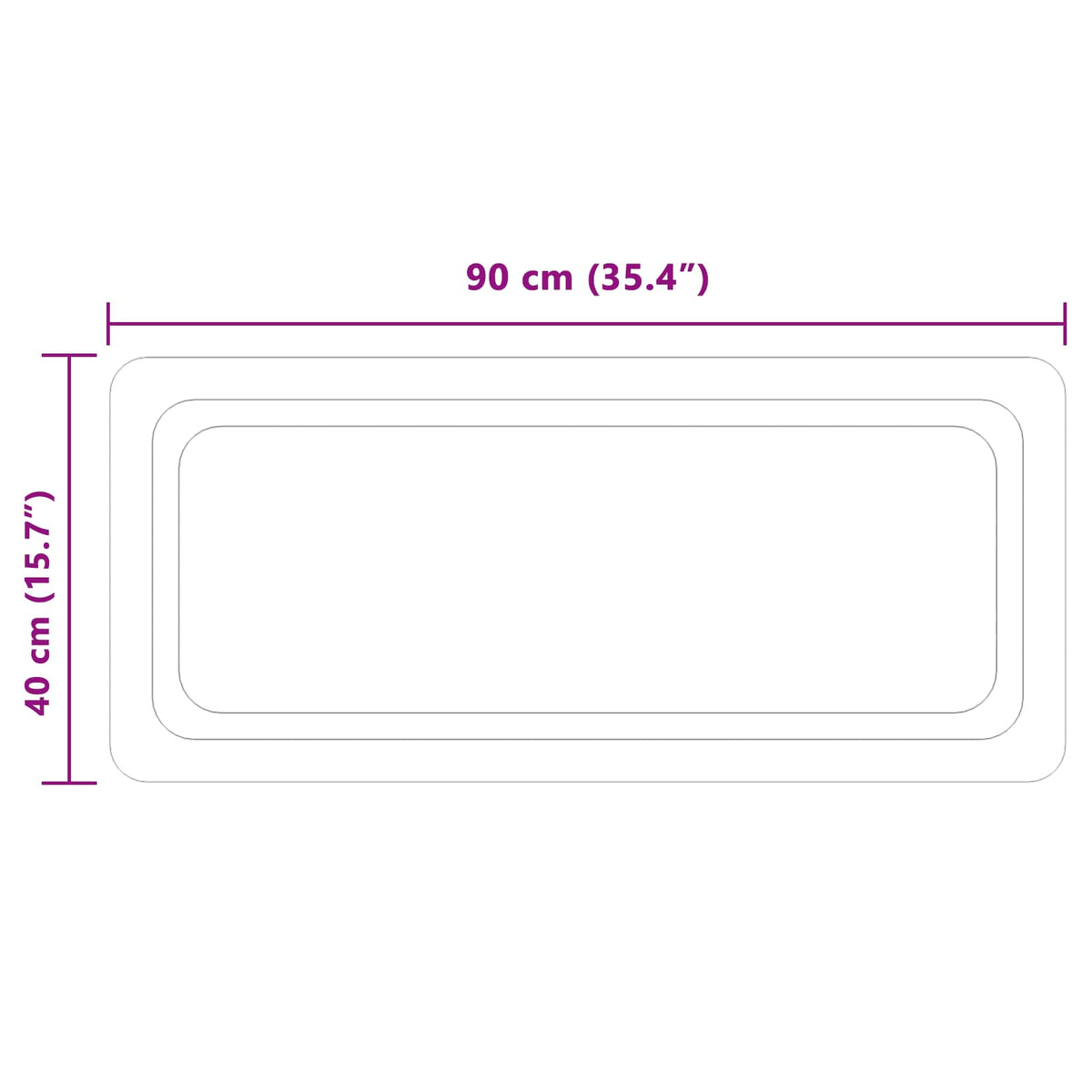 LED kupaonsko ogledalo s ogledalom *Transparent*an 90 x 40 cm