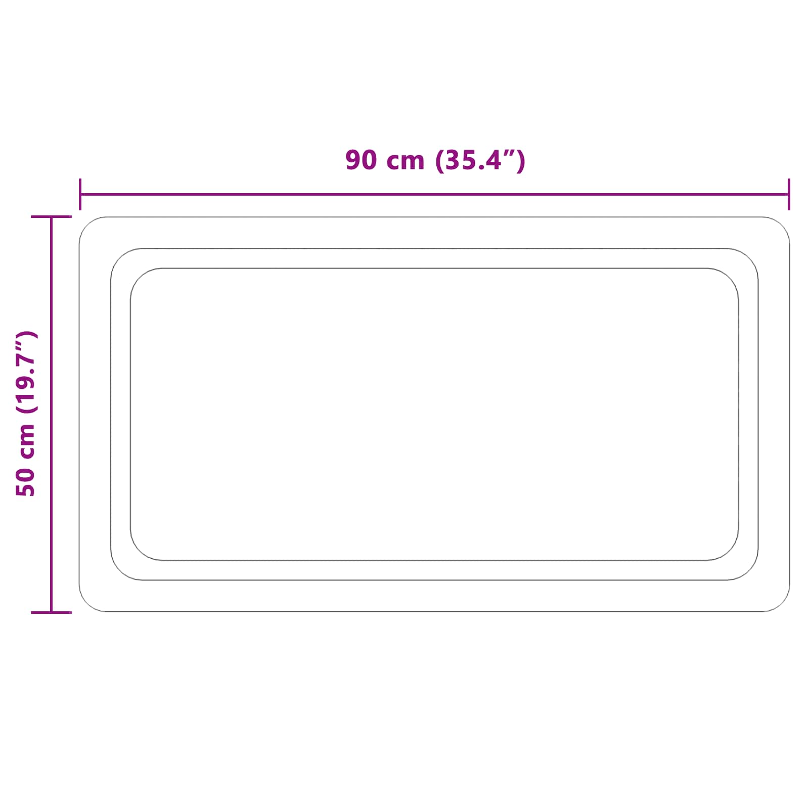 LED kupaonsko ogledalo s ogledalom *Transparent*an 90 x 50 cm