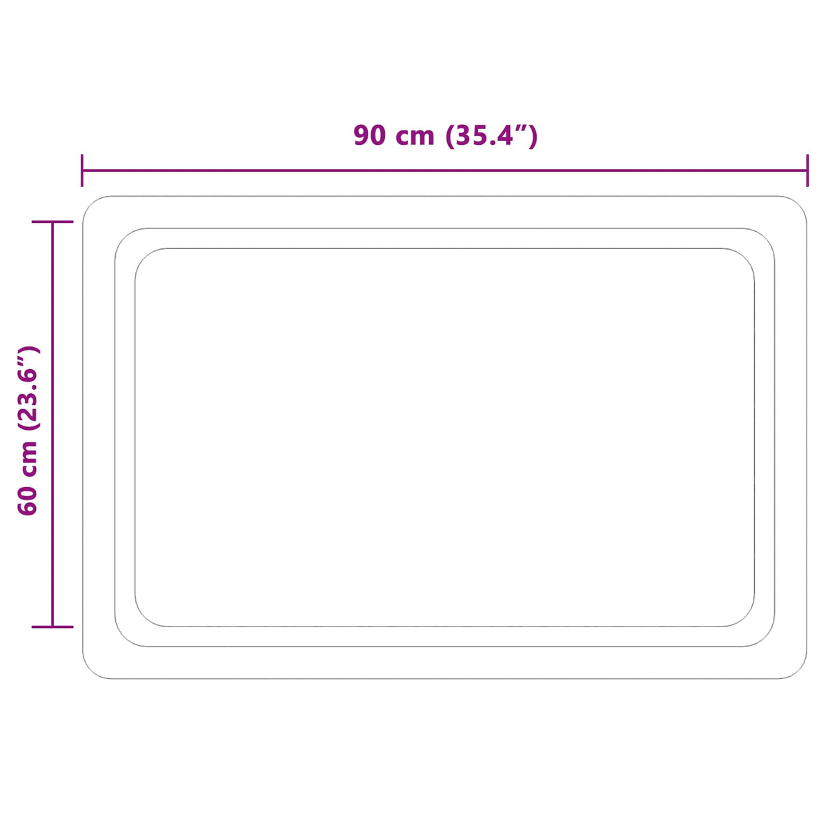 LED kupaonsko ogledalo s ogledalom *Transparent*an 90 x 60 cm