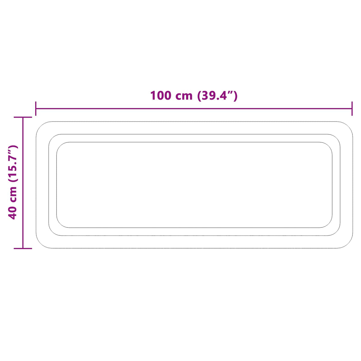 LED kupaonsko ogledalo s ogledalom *Transparent*an 100 x 40 cm