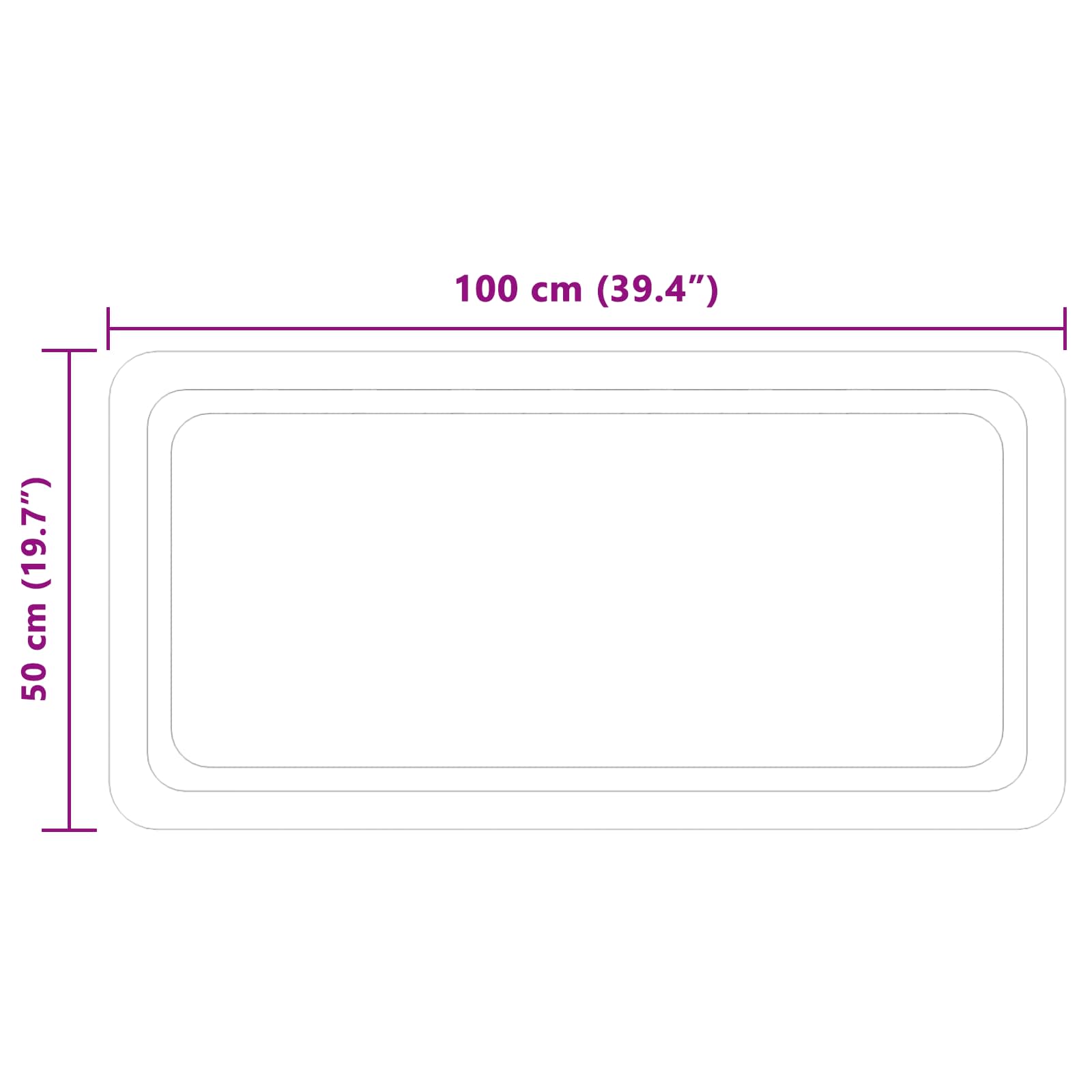 LED kupaonsko ogledalo s ogledalom *Transparent*an 100 x 50 cm