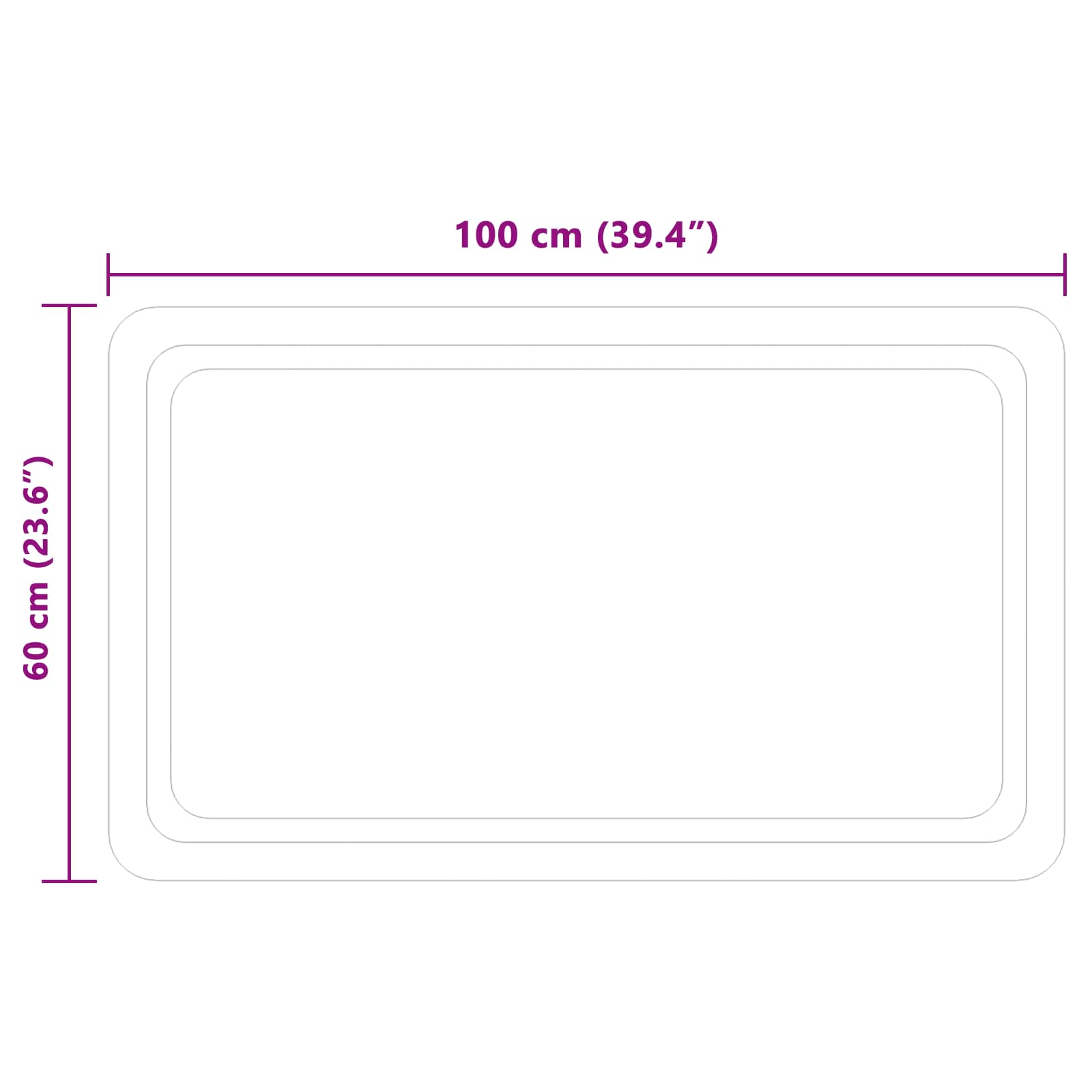LED kupaonsko ogledalo s ogledalom *Transparent*an 100 x 60 cm