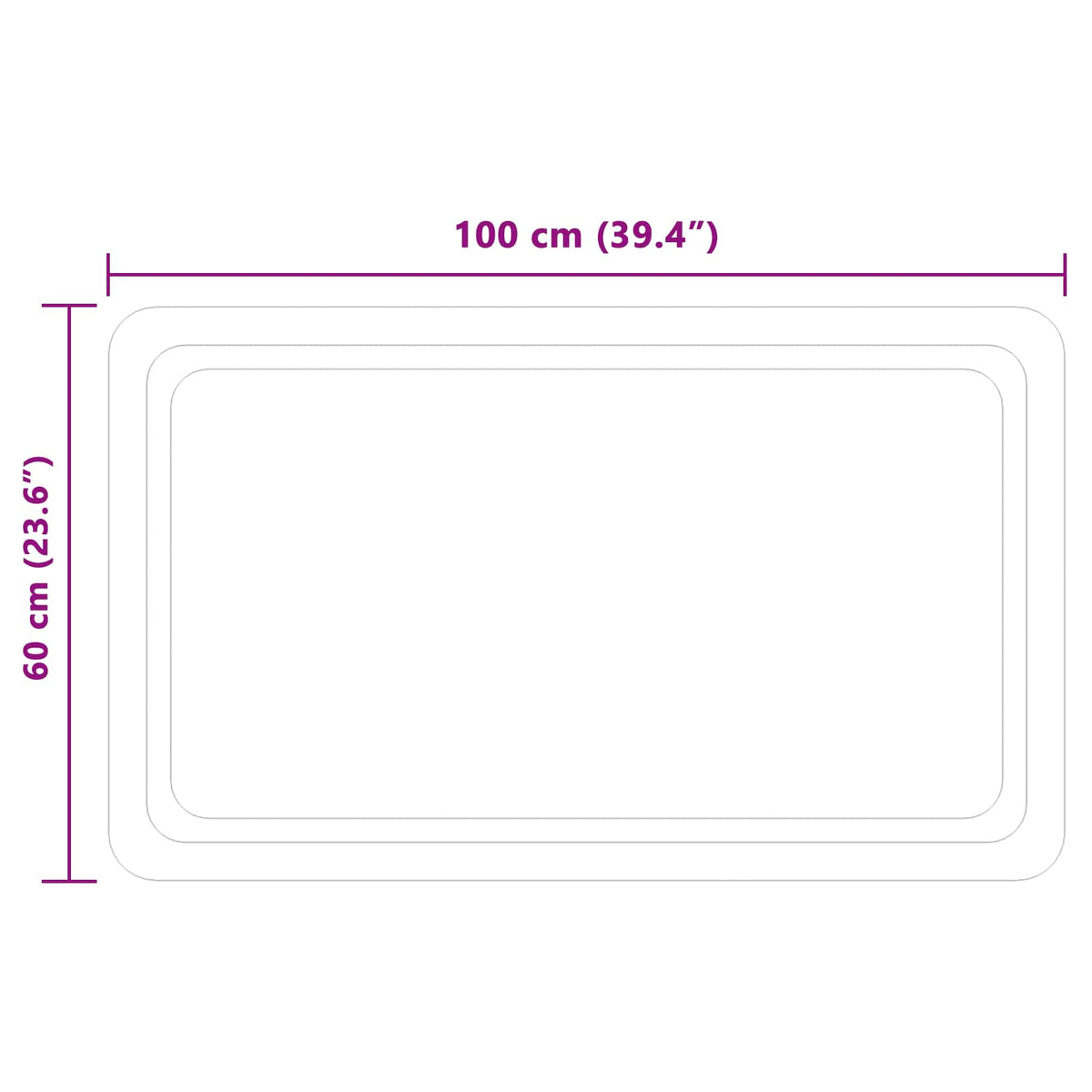 LED kupaonsko ogledalo s ogledalom *Transparent*an 100 x 60 cm