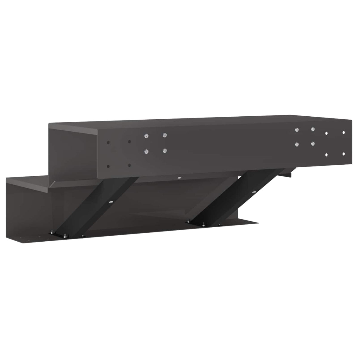 Vrtne stepenice s 2 gazišta 80,5 x 56,5 x 34 cm Čelik Crna