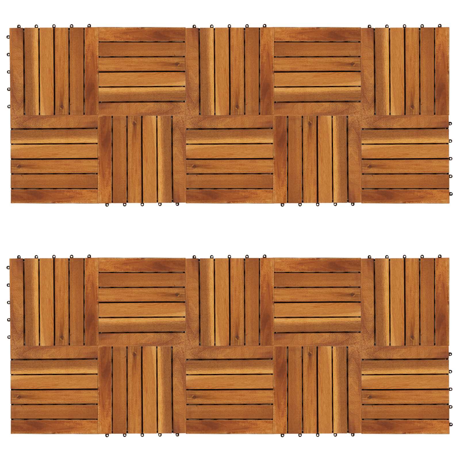 Pločice za decking 20 pcs Smeđa 30 x 30 cm Acacijsko drvo