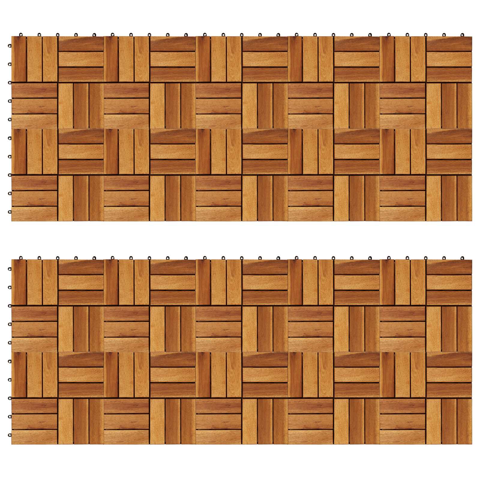 Pločice za decking 20 pcs Smeđa 30 x 30 cm Acacijsko drvo