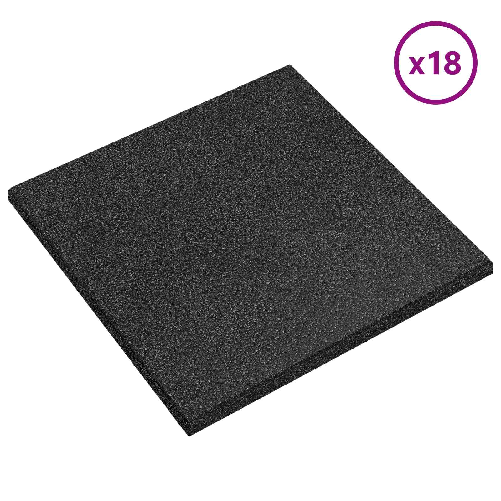 Ploče za zaštitu od padova 18 pcs Crna 50 x 50 cm Guma