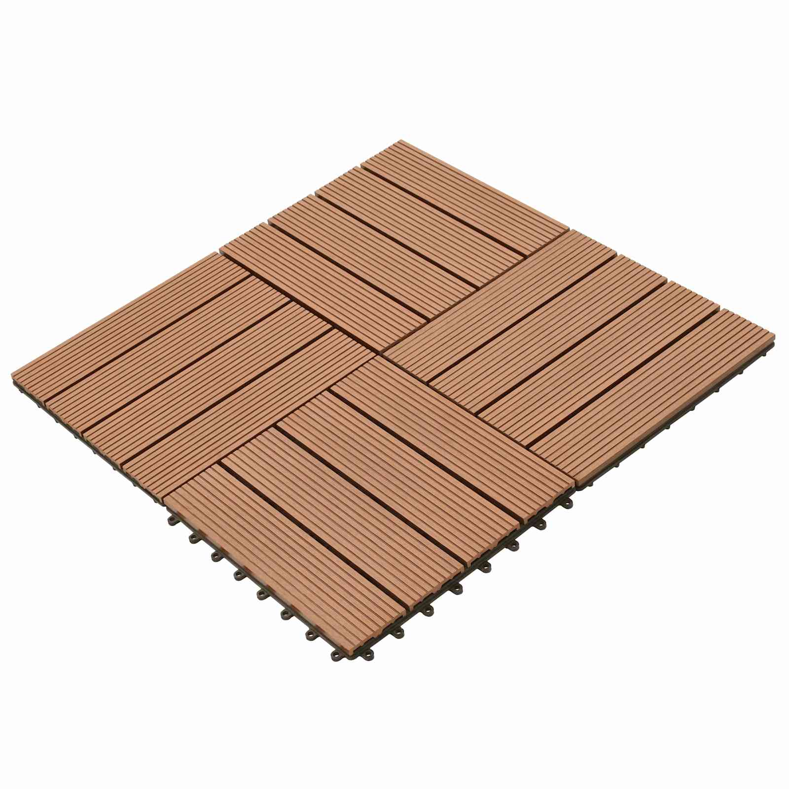 Pločice za decking 22 pcs Smeđa 30 x 30 cm Drvoplastična smjesa