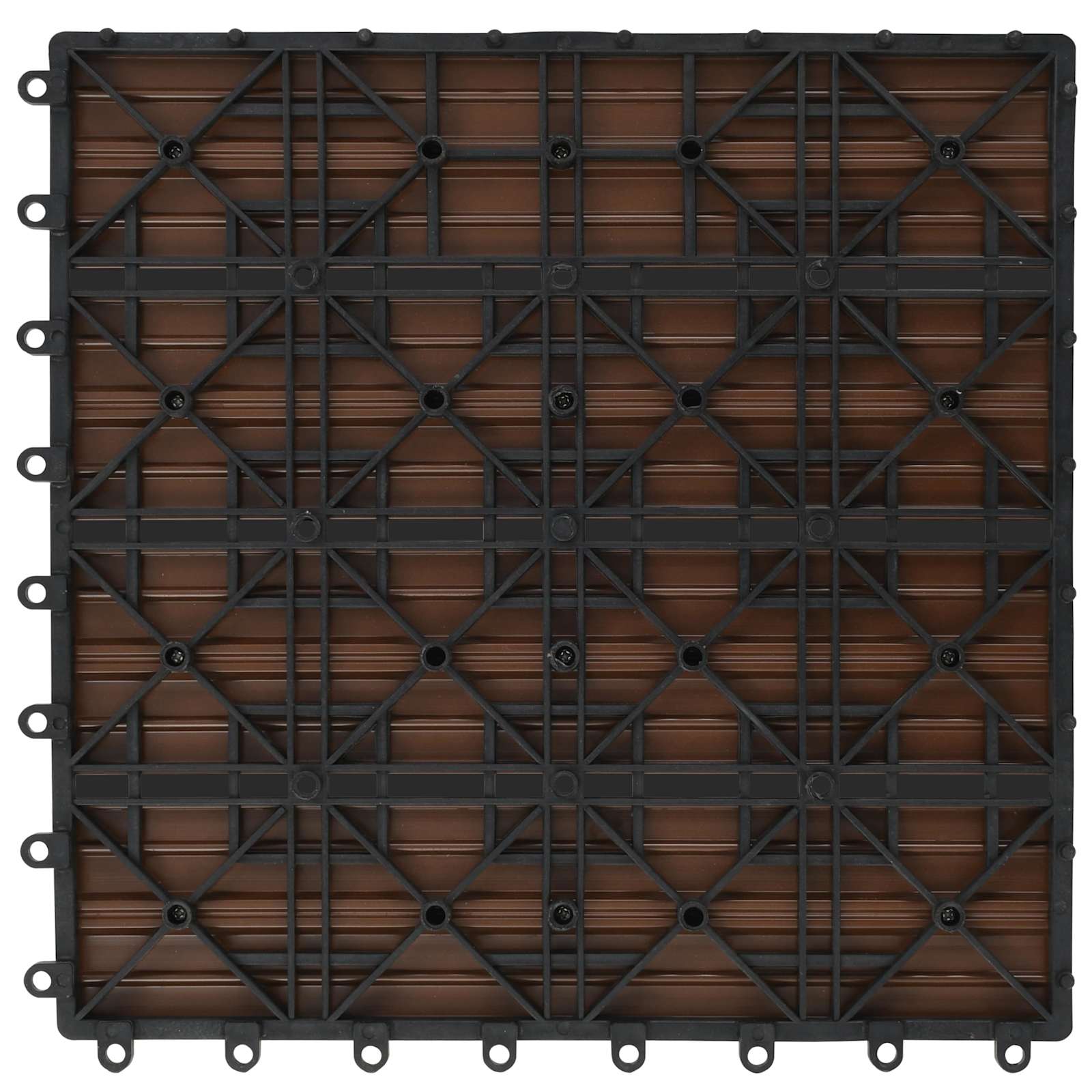 Pločice za decking 22 pcs Smeđa 30 x 30 cm Drvoplastična smjesa