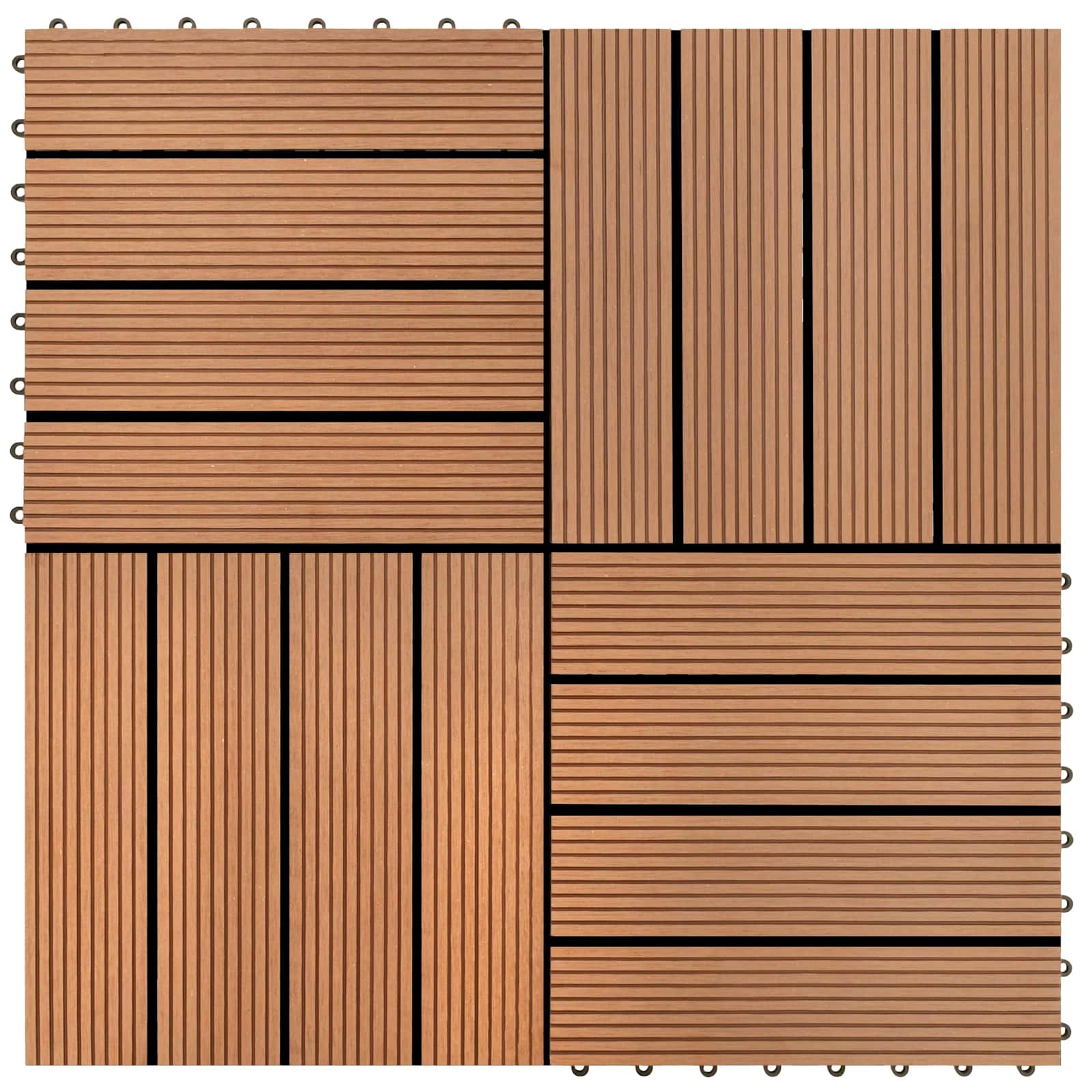 Pločice za decking 22 pcs Smeđa 30 x 30 cm Drvoplastična smjesa