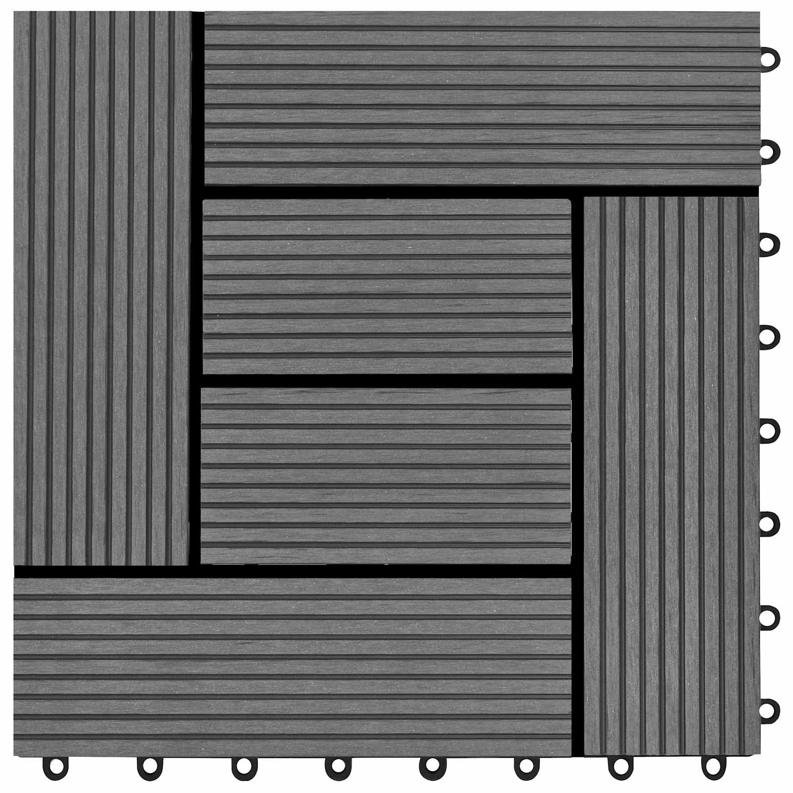 Pločice za decking 22 pcs Siva 30 x 30 cm Drvoplastična smjesa