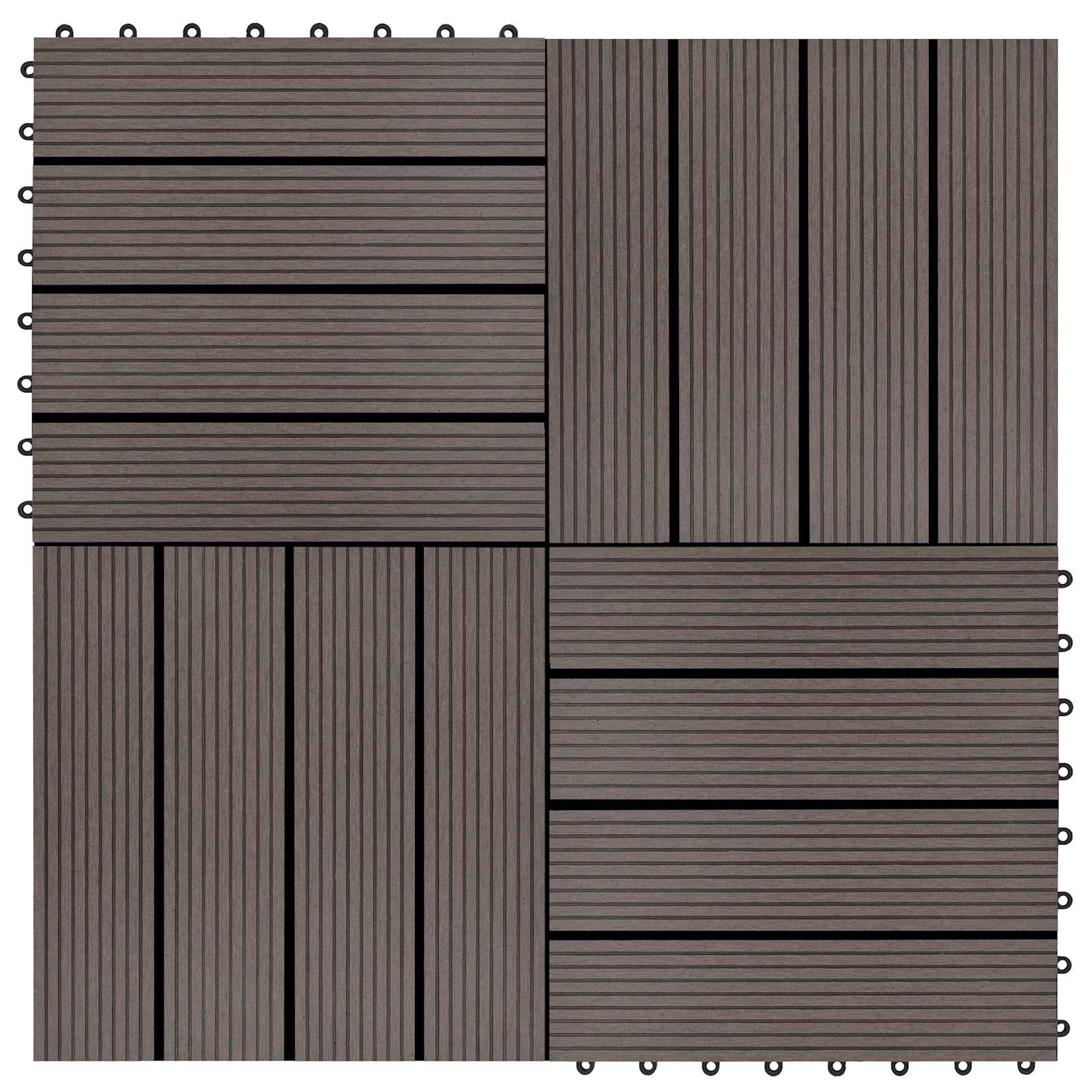 Pločice za decking 22 pcs Tamno smeđa 30 x 30 cm