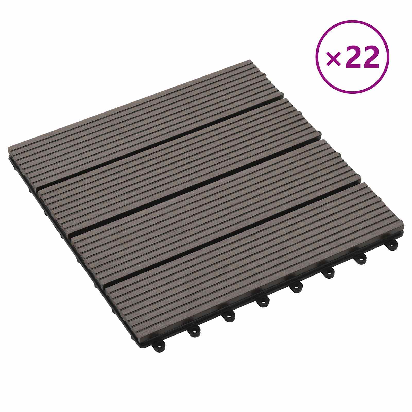 Pločice za decking 22 pcs Tamno smeđa 30 x 30 cm