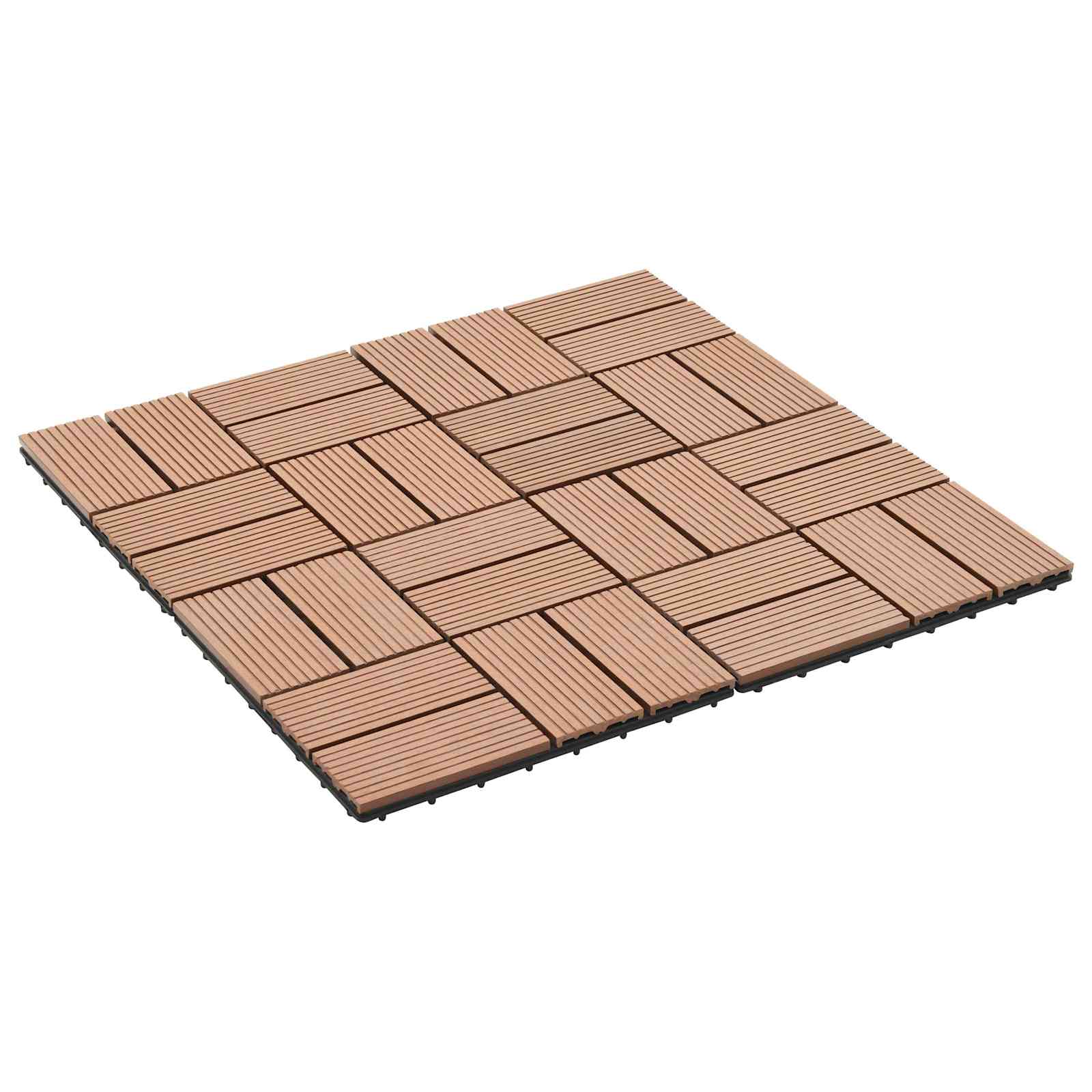 Pločice za decking 22 pcs Smeđa 30 x 30 cm Drvoplastična smjesa