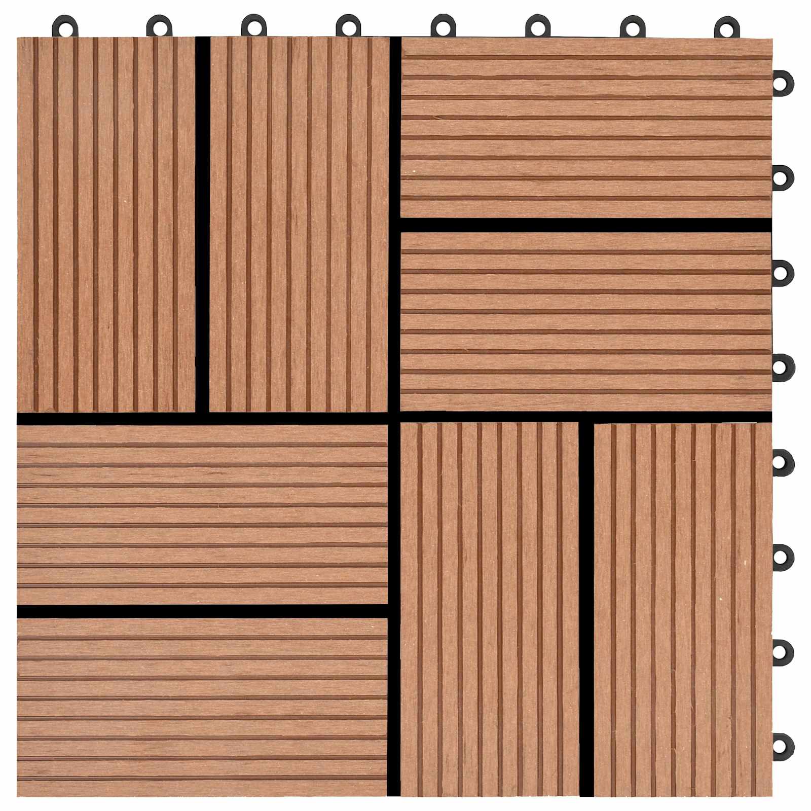 Pločice za decking 22 pcs Smeđa 30 x 30 cm Drvoplastična smjesa