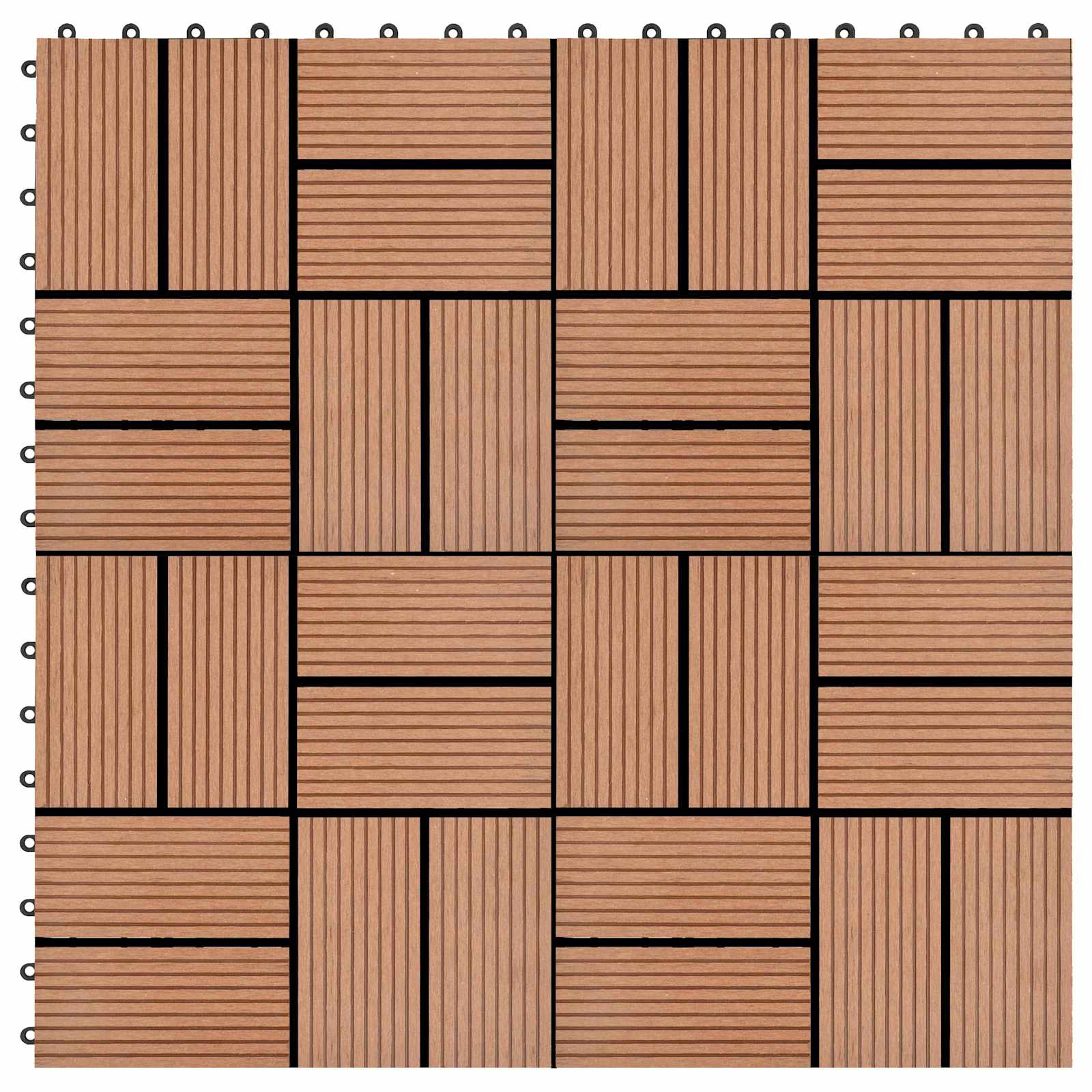 Pločice za decking 22 pcs Smeđa 30 x 30 cm Drvoplastična smjesa