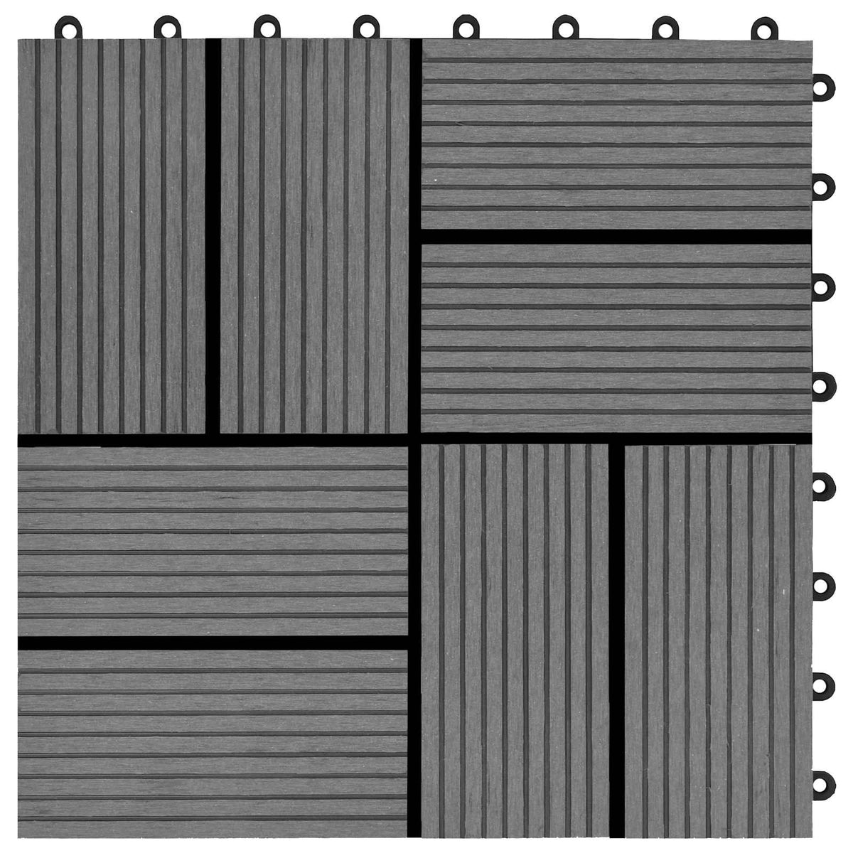 Pločice za decking 22 kom. Siva 30 x 30 cm WPC