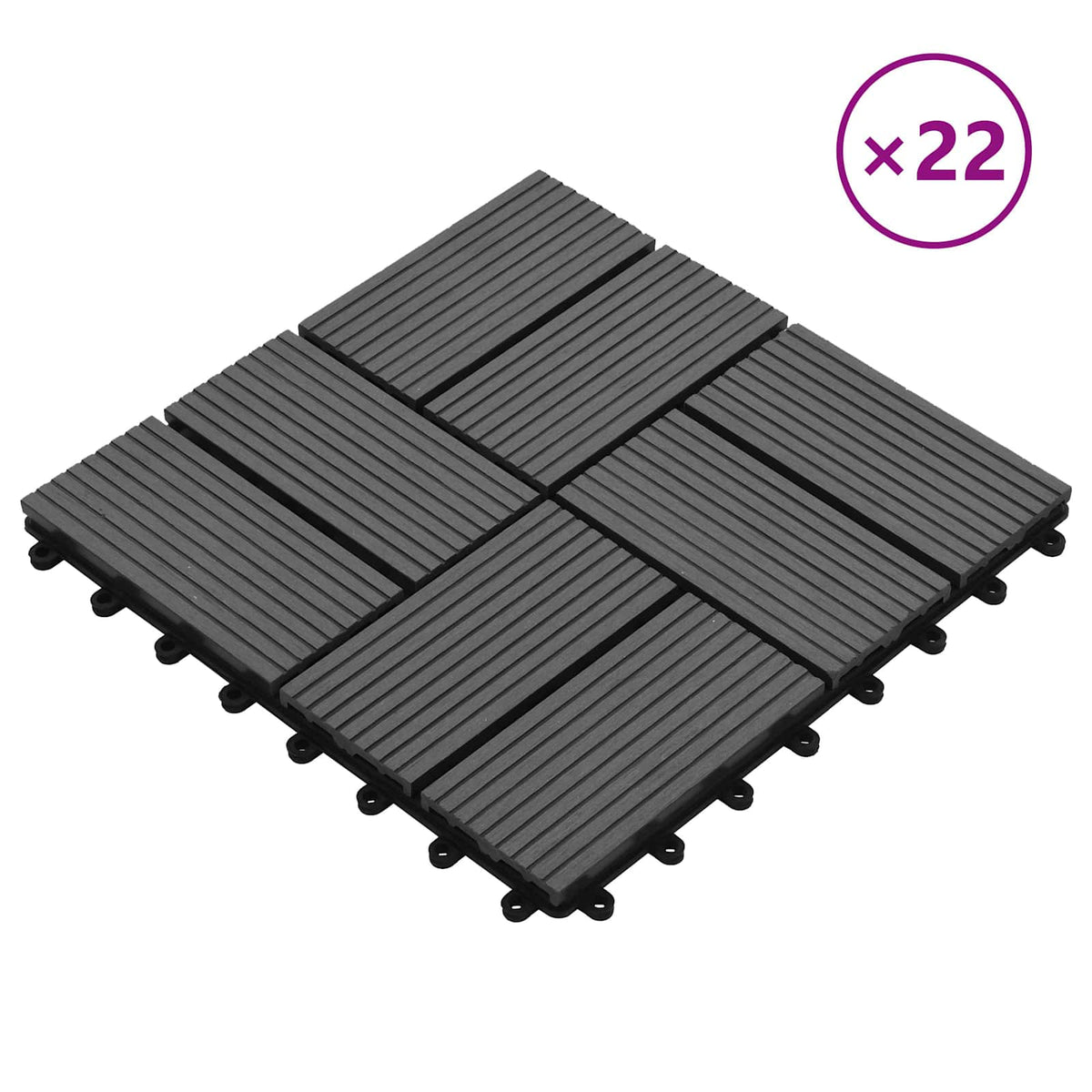 Pločice za decking 22 kom. Siva 30 x 30 cm WPC
