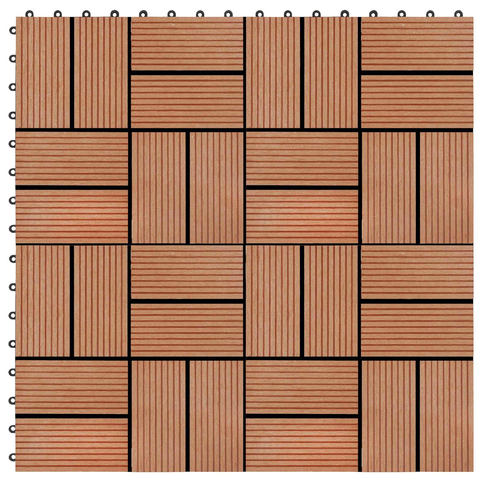 Pločice za decking 22 kom. Tikovina 30 x 30 cm WPC