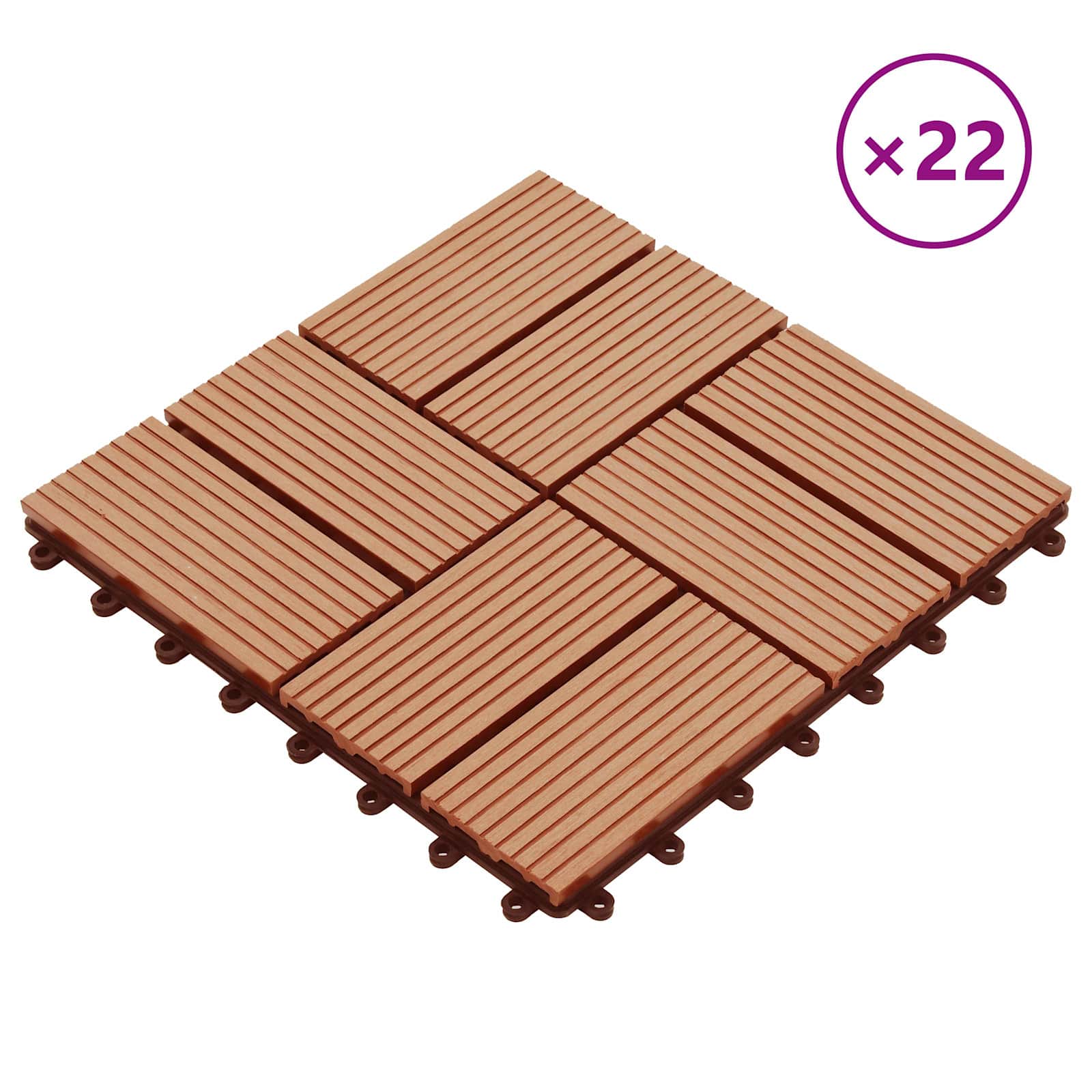 Pločice za decking 22 kom. Tikovina 30 x 30 cm WPC