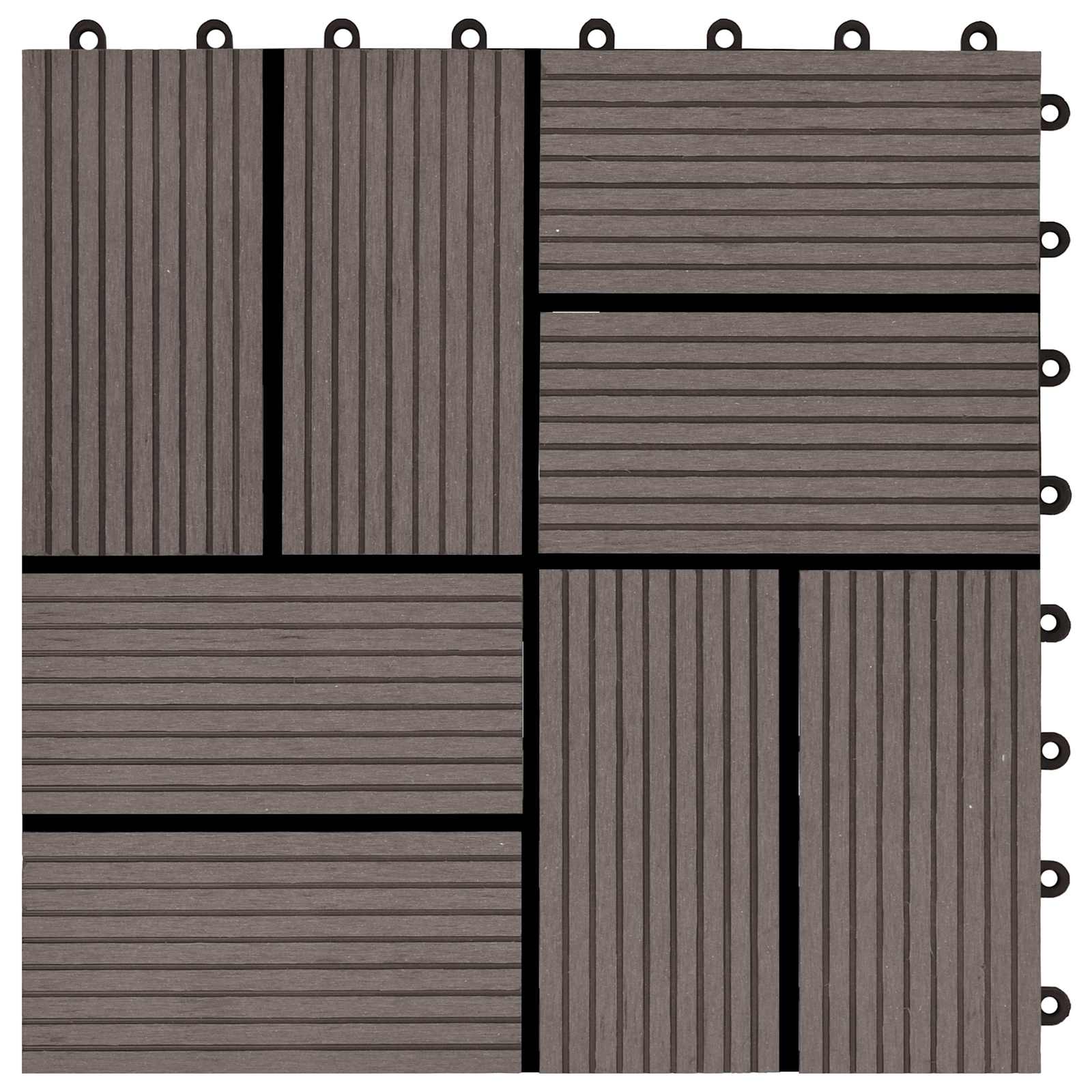 Pločice za decking 22 kom. Tamno smeđa 30 x 30 cm WPC