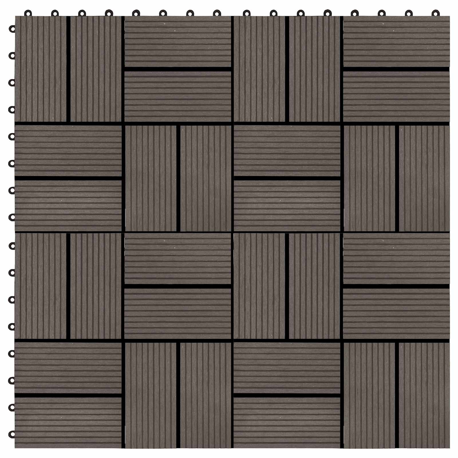 Pločice za decking 22 kom. Tamno smeđa 30 x 30 cm WPC