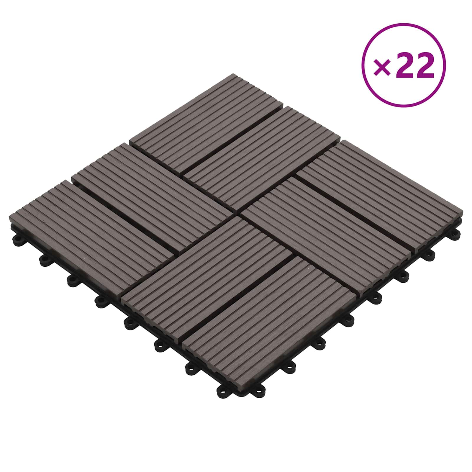 Pločice za decking 22 kom. Tamno smeđa 30 x 30 cm WPC