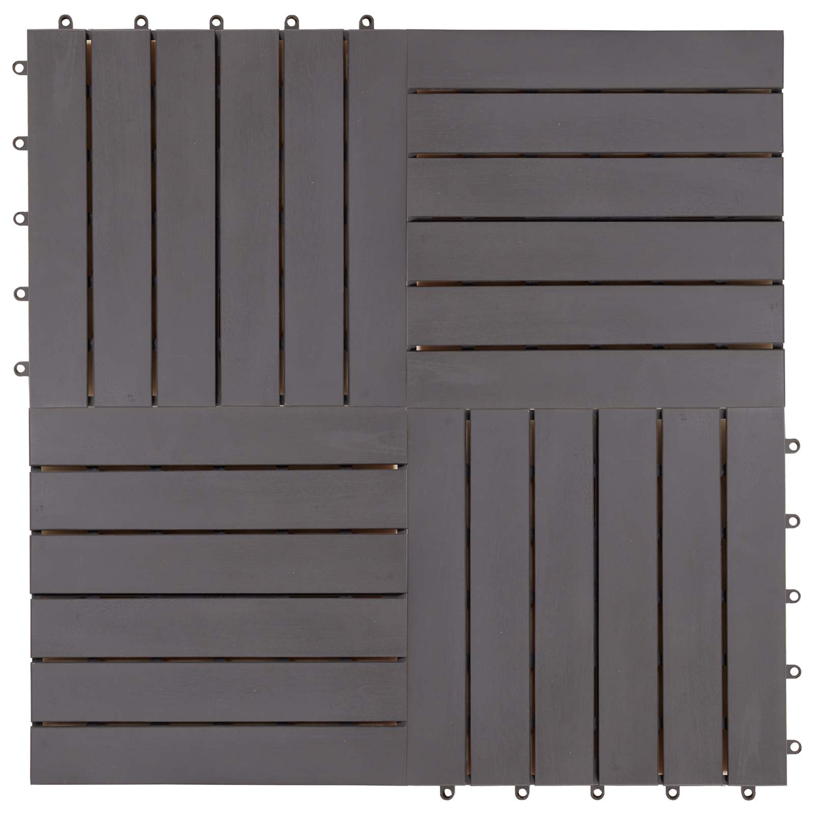 Pločice za decking 30 pcs Siva 30 x 30 cm Acacijsko drvo