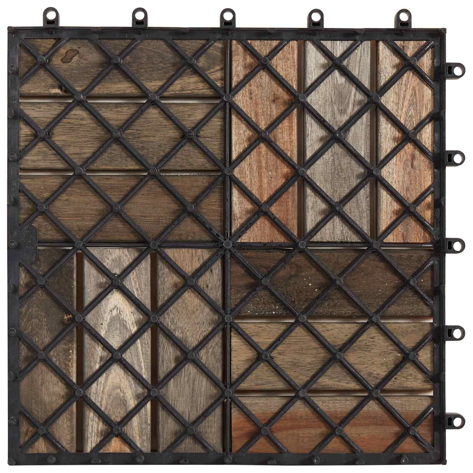 Pločice za decking 20 pcs Siva 30 x 30 cm Acacijsko drvo