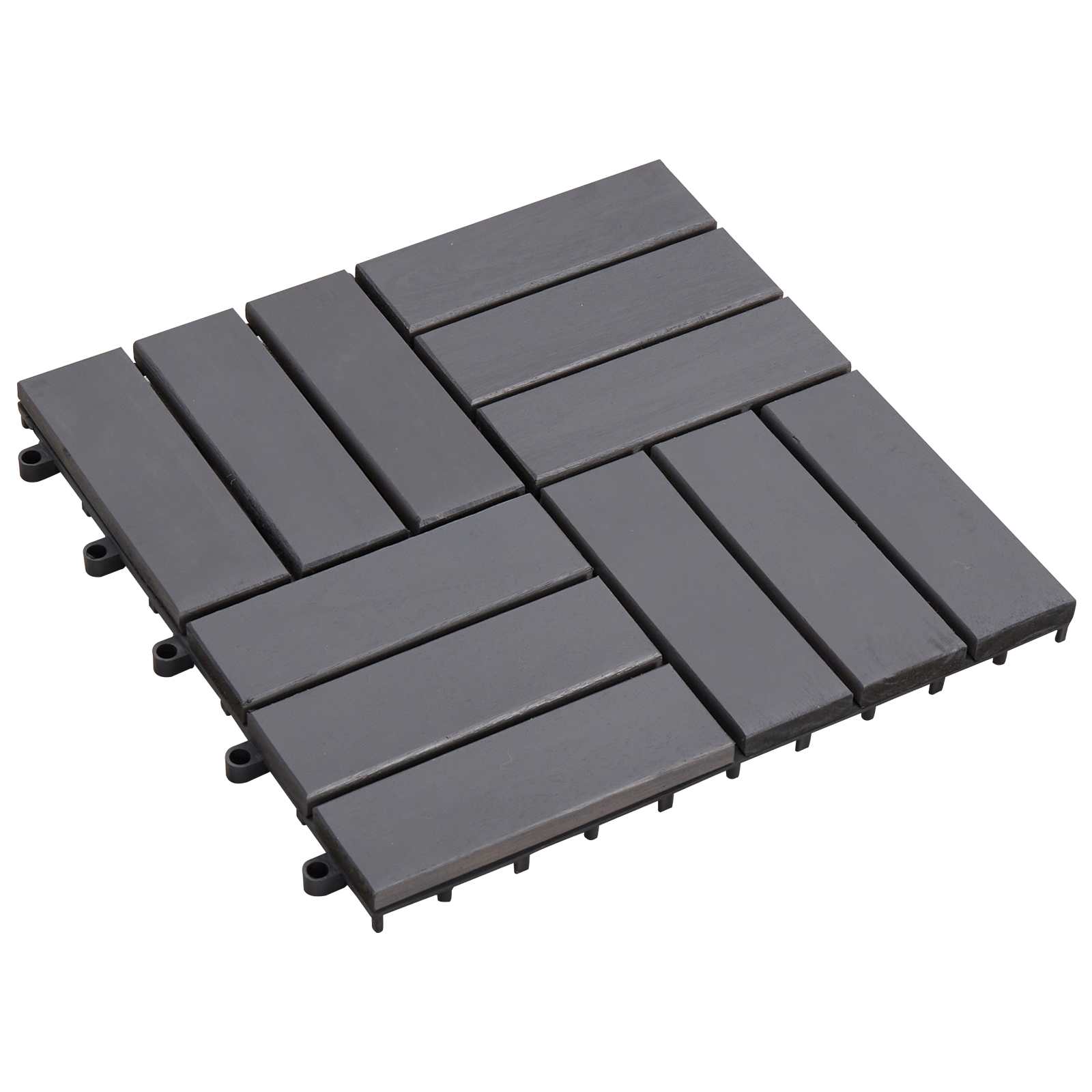 Pločice za decking 30 pcs Siva 30 x 30 cm Acacijsko drvo