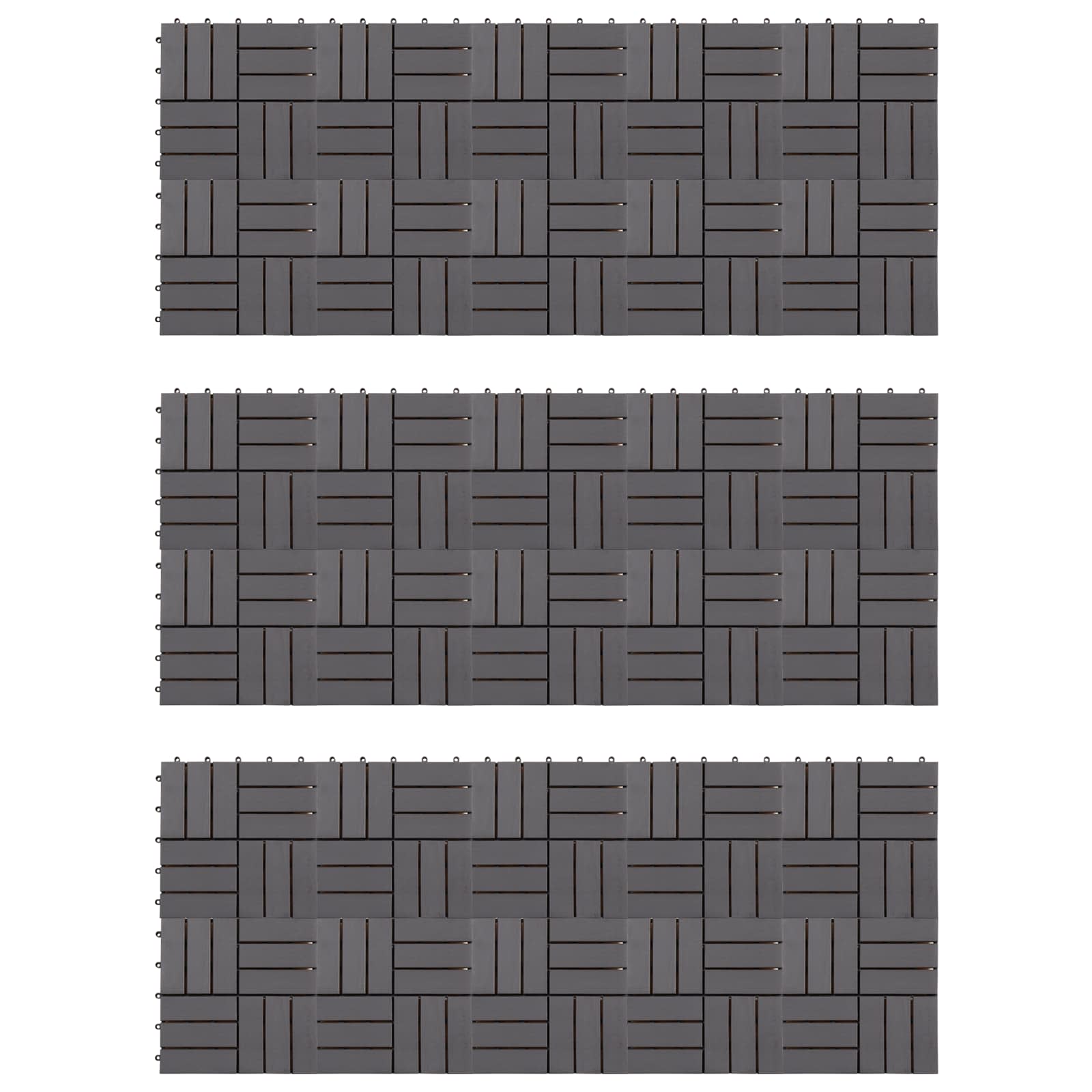 Pločice za decking 30 pcs Siva 30 x 30 cm Acacijsko drvo